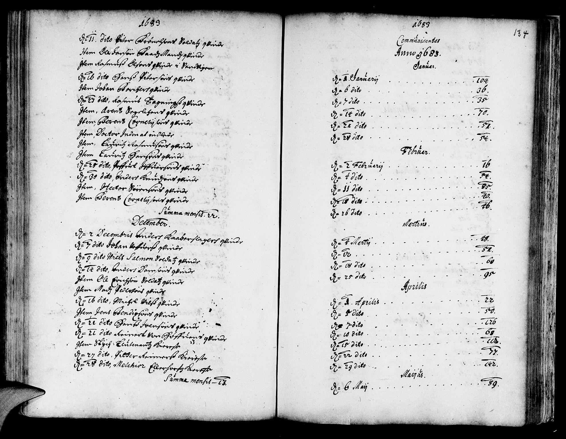 Korskirken sokneprestembete, AV/SAB-A-76101/H/Haa/L0001: Parish register (official) no. A 1, 1674-1688, p. 134