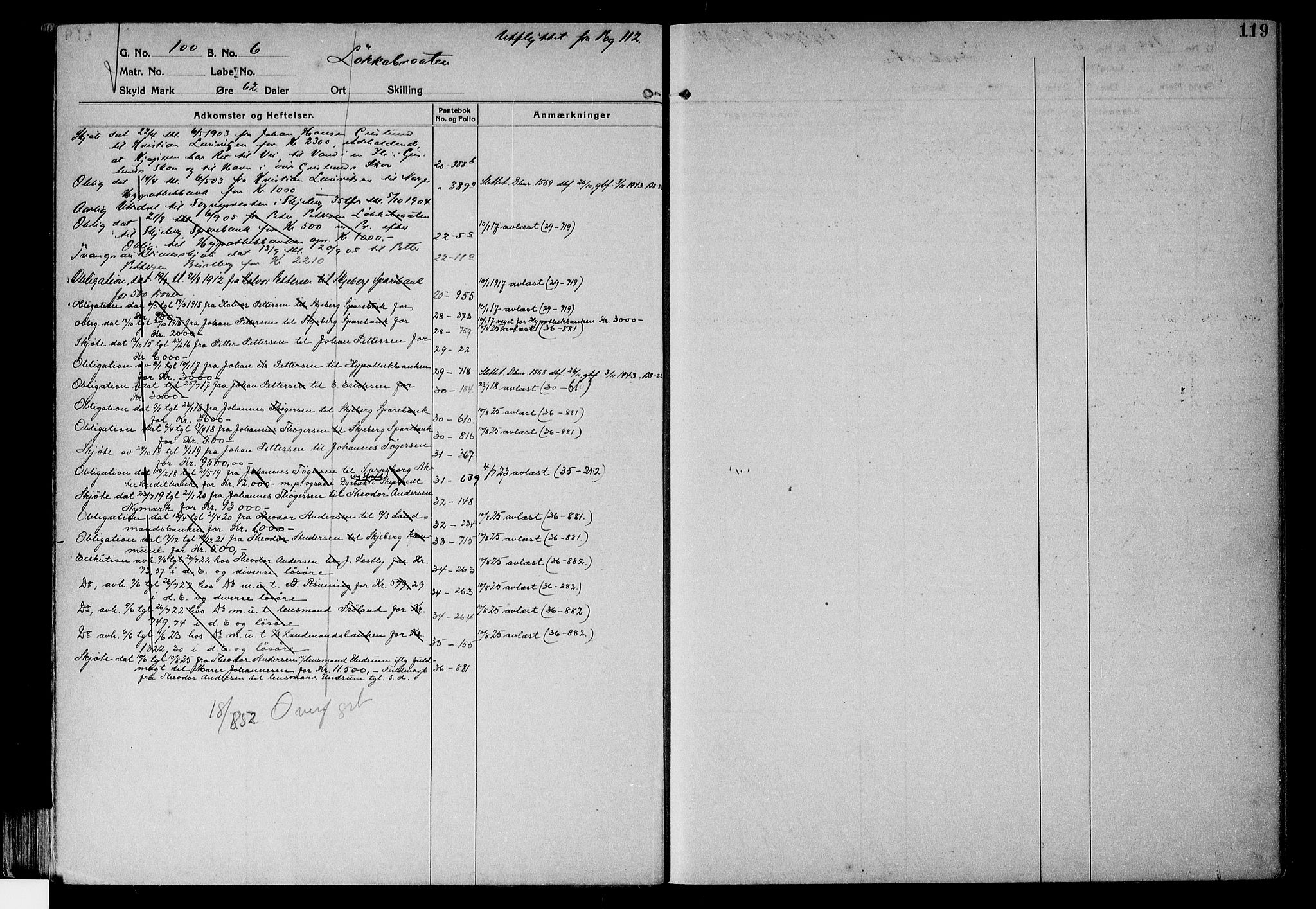 Tune sorenskriveri, AV/SAO-A-10470/G/Ga/Gab/Gabf/L0002a: Mortgage register no. VI 2a, 1910-1953, p. 119
