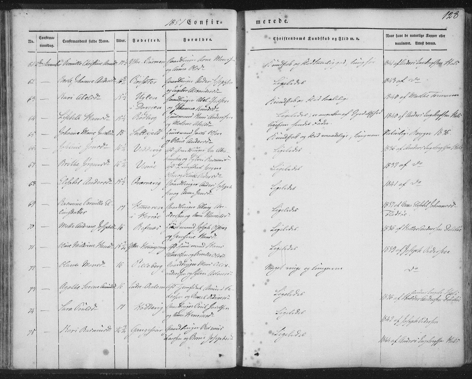 Selje sokneprestembete, AV/SAB-A-99938/H/Ha/Haa/Haaa: Parish register (official) no. A 10, 1844-1858, p. 128