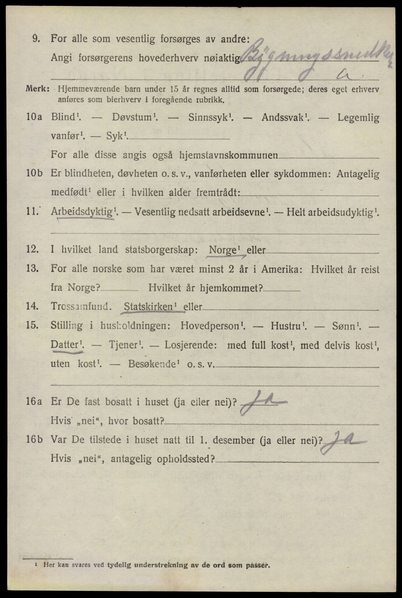 SAO, 1920 census for Glemmen, 1920, p. 10460