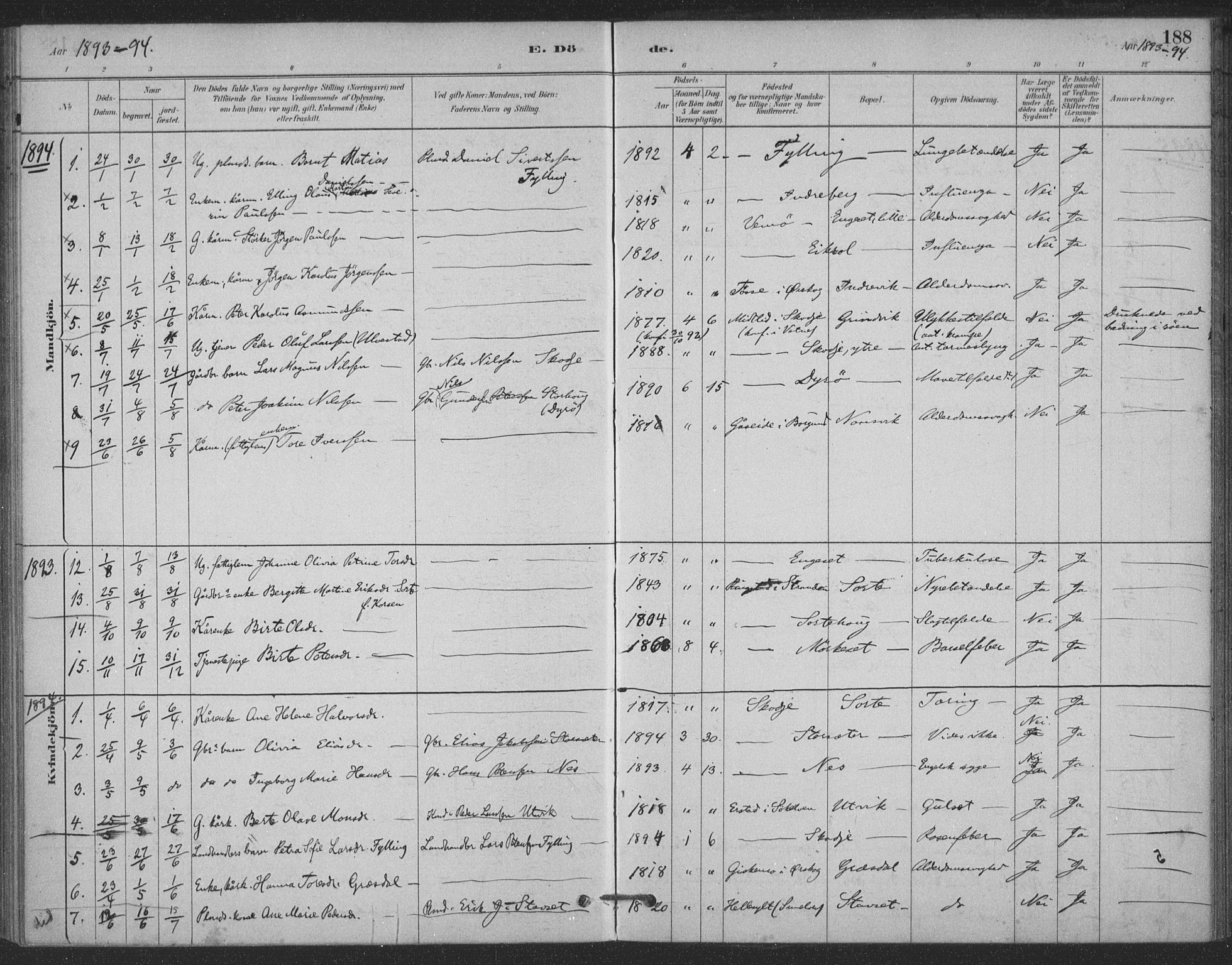 Ministerialprotokoller, klokkerbøker og fødselsregistre - Møre og Romsdal, AV/SAT-A-1454/524/L0356: Parish register (official) no. 524A08, 1880-1899, p. 188