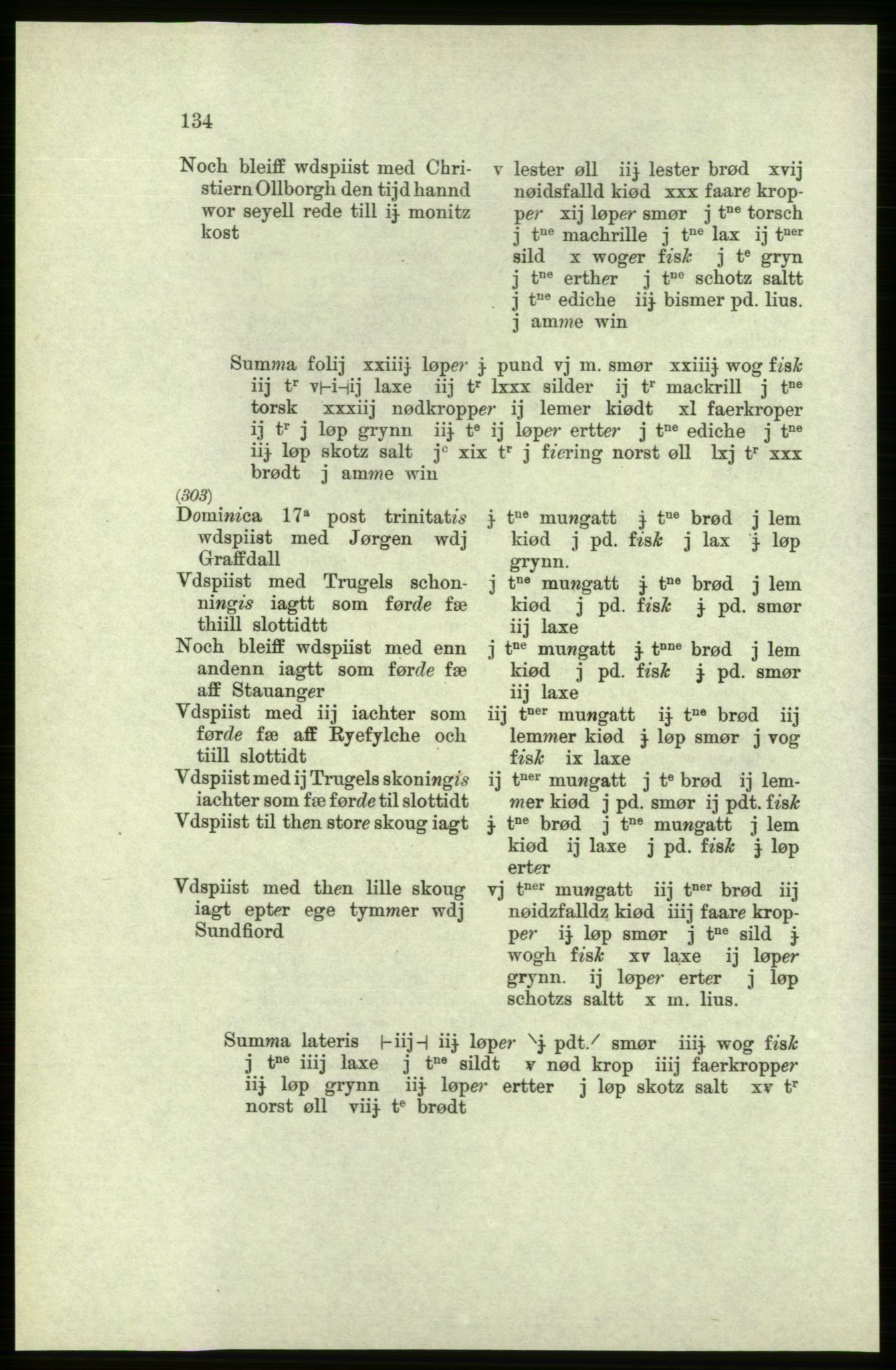 Publikasjoner utgitt av Arkivverket, PUBL/PUBL-001/C/0005: Bind 5: Rekneskap for Bergenhus len 1566-1567: B. Utgift C. Dei nordlandske lena og Finnmark D. Ekstrakt, 1566-1567, p. 134