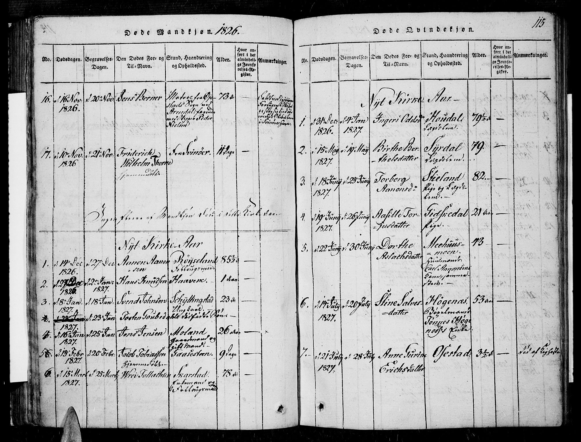 Sør-Audnedal sokneprestkontor, AV/SAK-1111-0039/F/Fa/Fab/L0005: Parish register (official) no. A 5, 1816-1830, p. 115