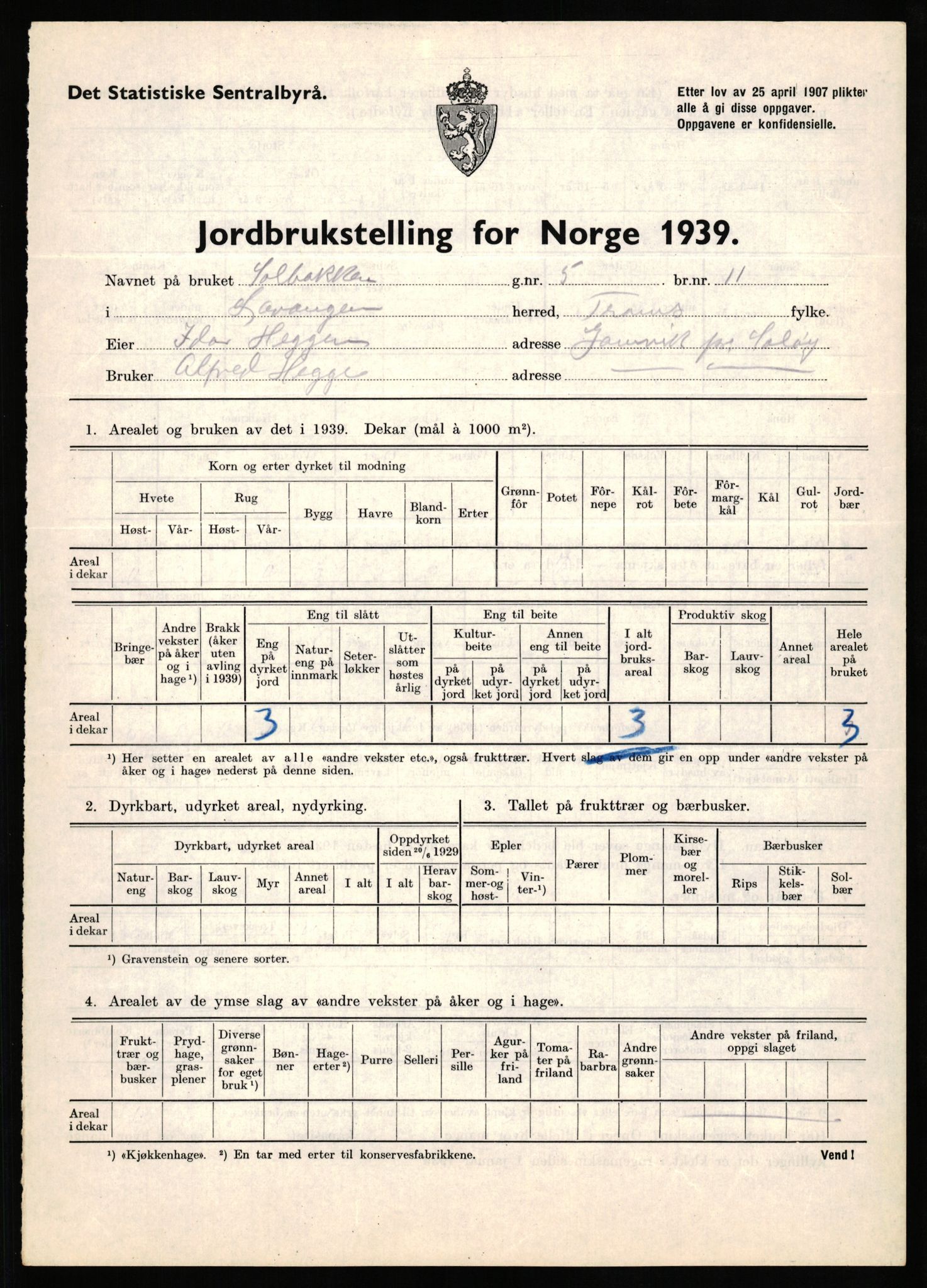 Statistisk sentralbyrå, Næringsøkonomiske emner, Jordbruk, skogbruk, jakt, fiske og fangst, AV/RA-S-2234/G/Gb/L0339: Troms: Andørja, Astafjord og Lavangen, 1939, p. 895