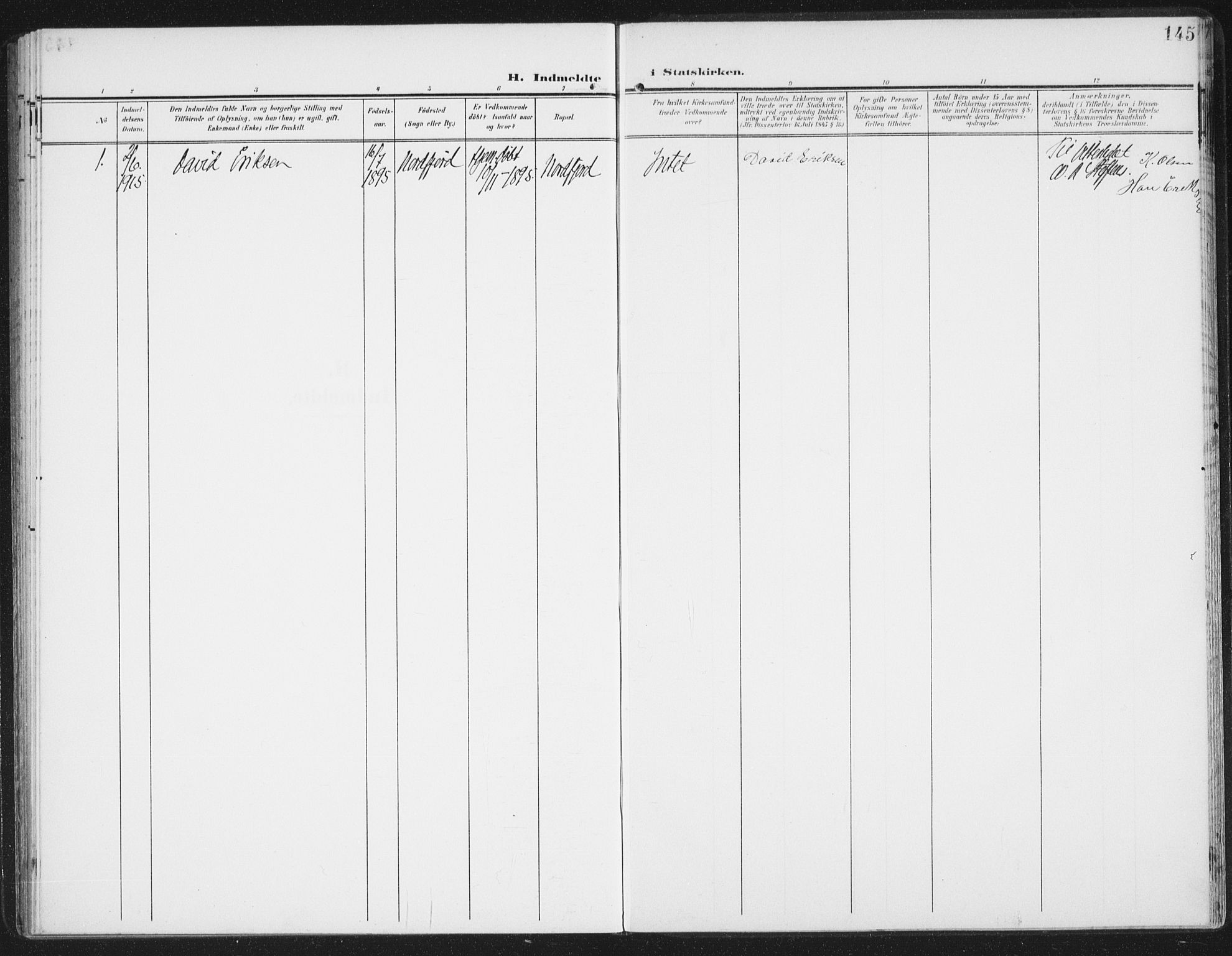 Berg sokneprestkontor, SATØ/S-1318/G/Ga/Gaa/L0007kirke: Parish register (official) no. 7, 1906-1915, p. 145