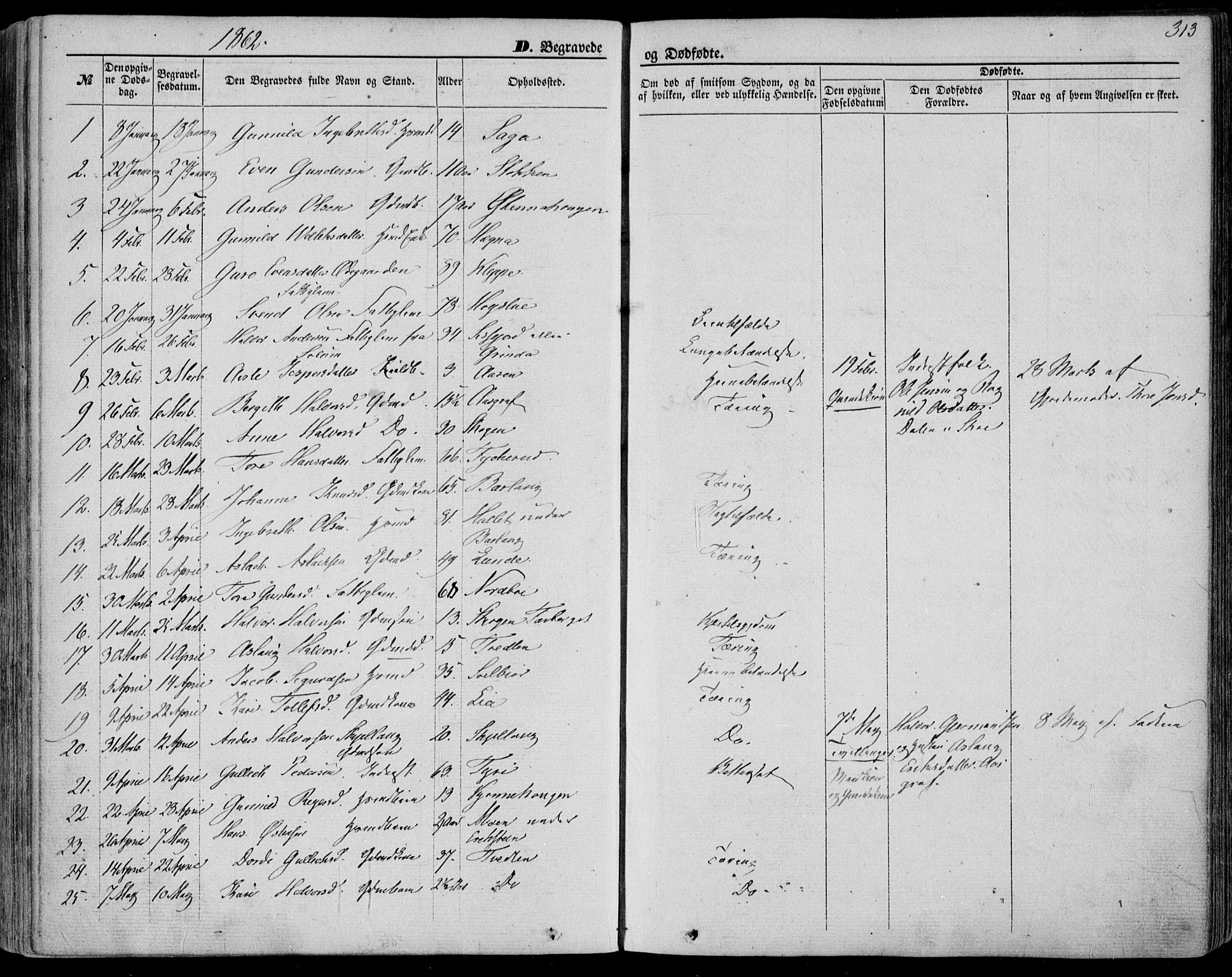 Bø kirkebøker, SAKO/A-257/F/Fa/L0009: Parish register (official) no. 9, 1862-1879, p. 313