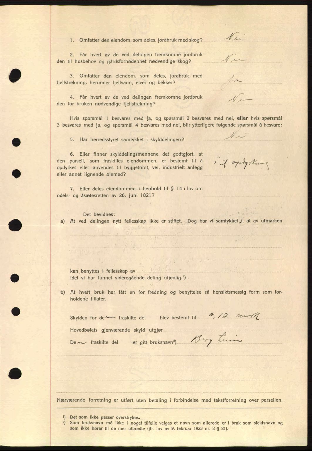 Romsdal sorenskriveri, AV/SAT-A-4149/1/2/2C: Mortgage book no. A1, 1936-1936, Diary no: : 1409/1936