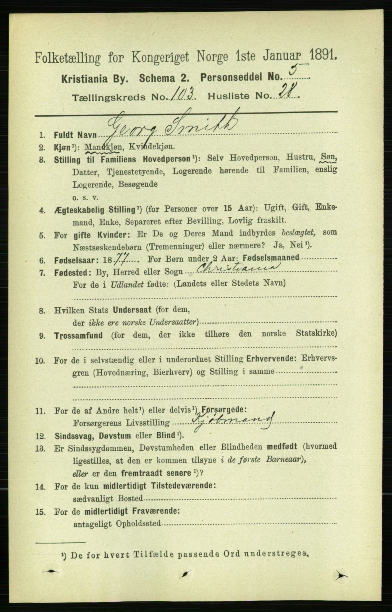 RA, 1891 census for 0301 Kristiania, 1891, p. 51788