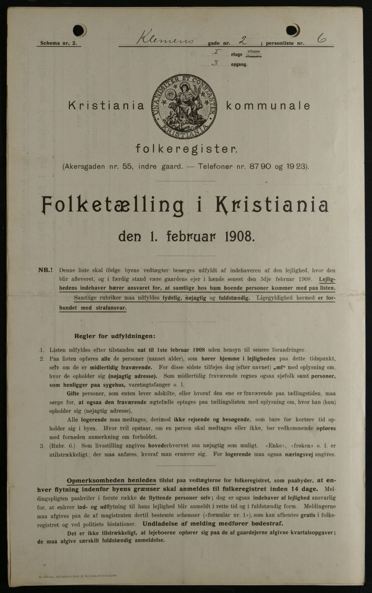 OBA, Municipal Census 1908 for Kristiania, 1908, p. 12003