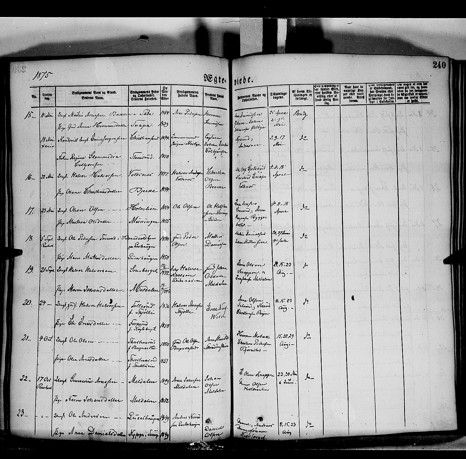 Grue prestekontor, AV/SAH-PREST-036/H/Ha/Haa/L0011: Parish register (official) no. 11, 1873-1880, p. 240