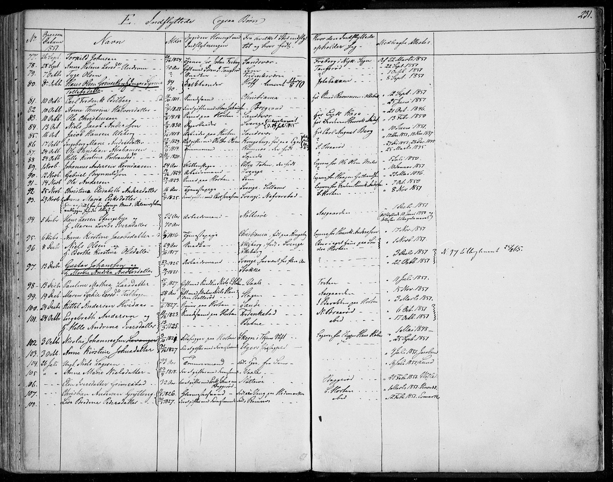 Borre kirkebøker, AV/SAKO-A-338/F/Fa/L0005: Parish register (official) no. I 5, 1845-1851, p. 231