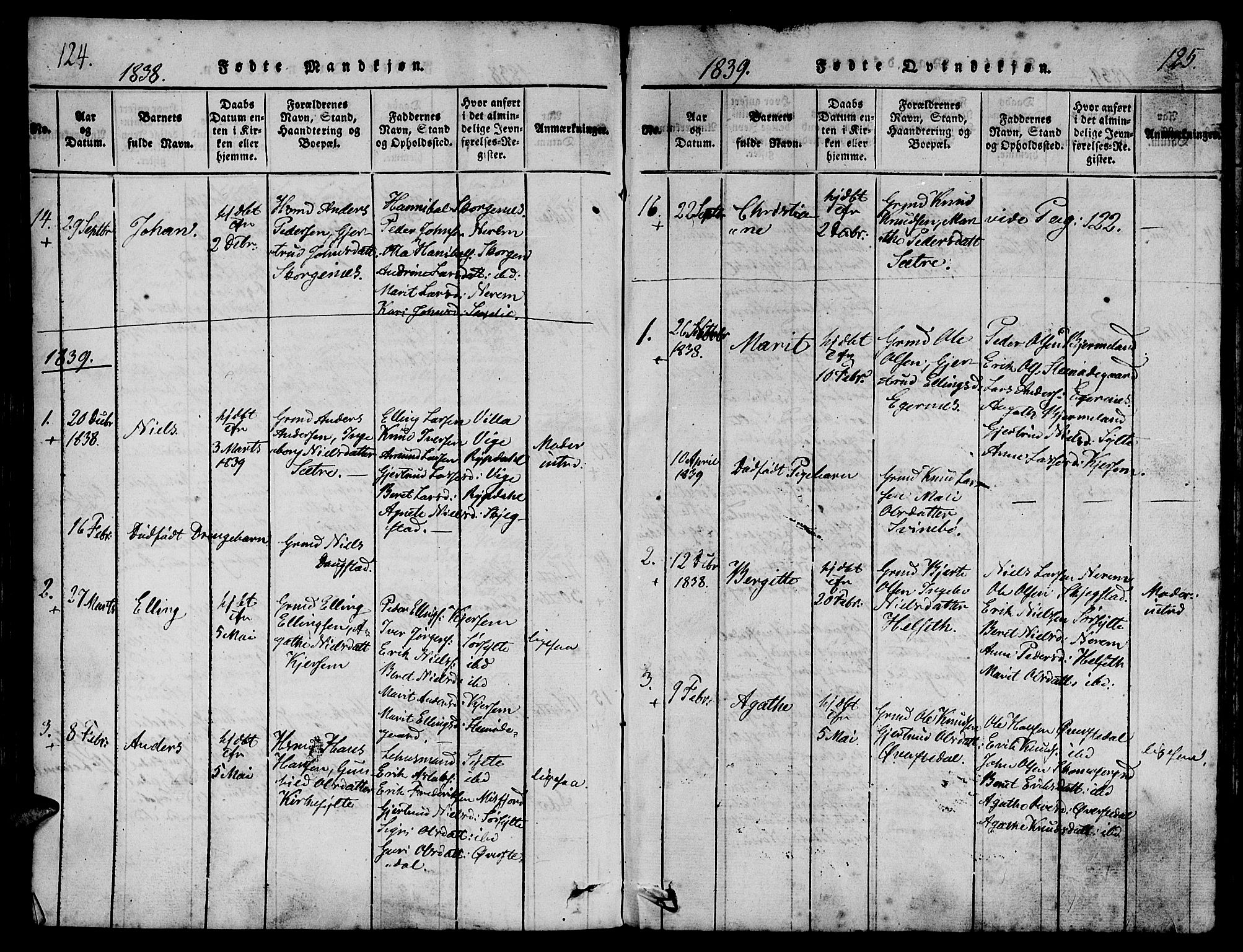 Ministerialprotokoller, klokkerbøker og fødselsregistre - Møre og Romsdal, AV/SAT-A-1454/541/L0544: Parish register (official) no. 541A01, 1818-1847, p. 124-125