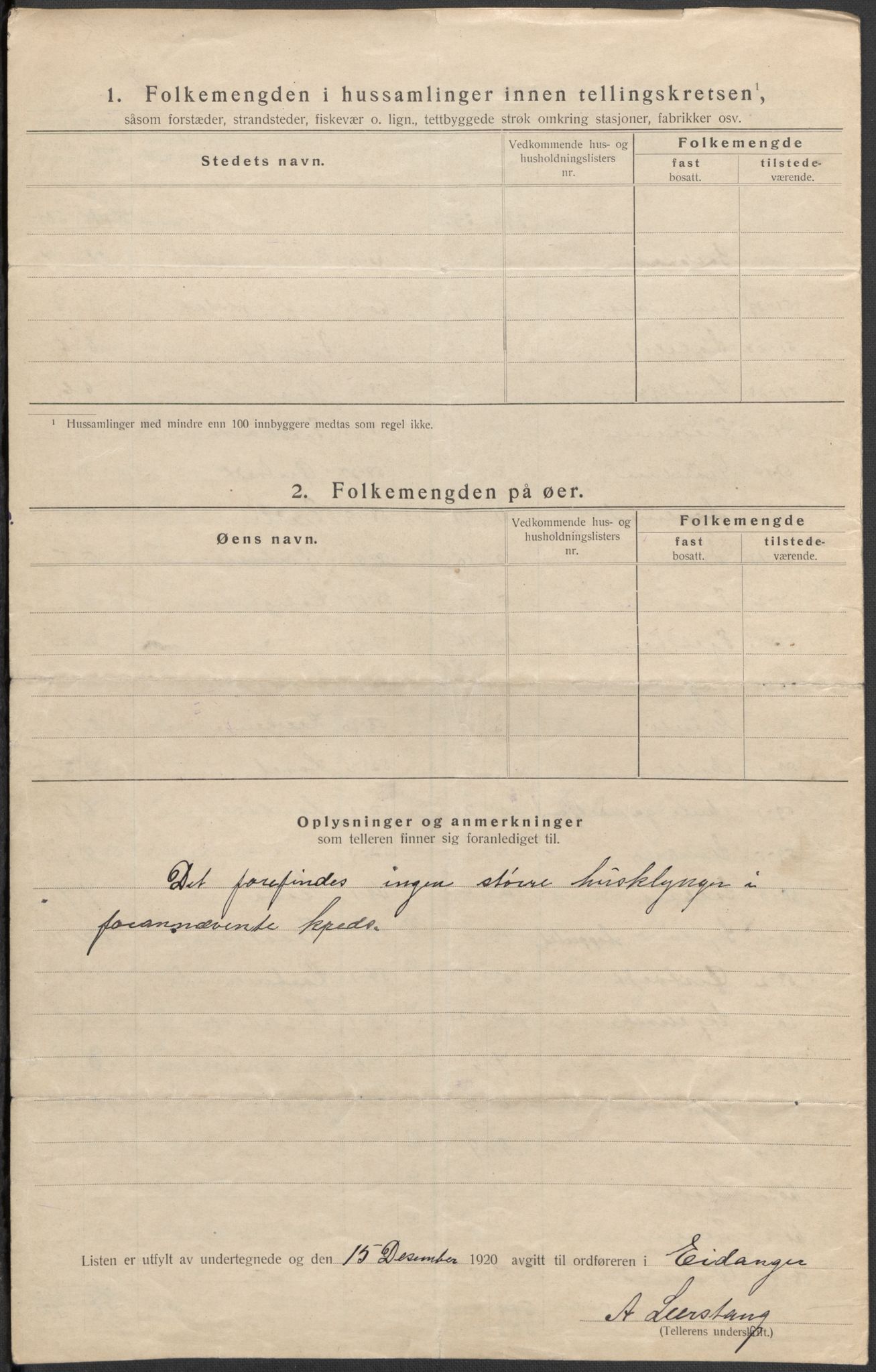 SAKO, 1920 census for Eidanger, 1920, p. 9