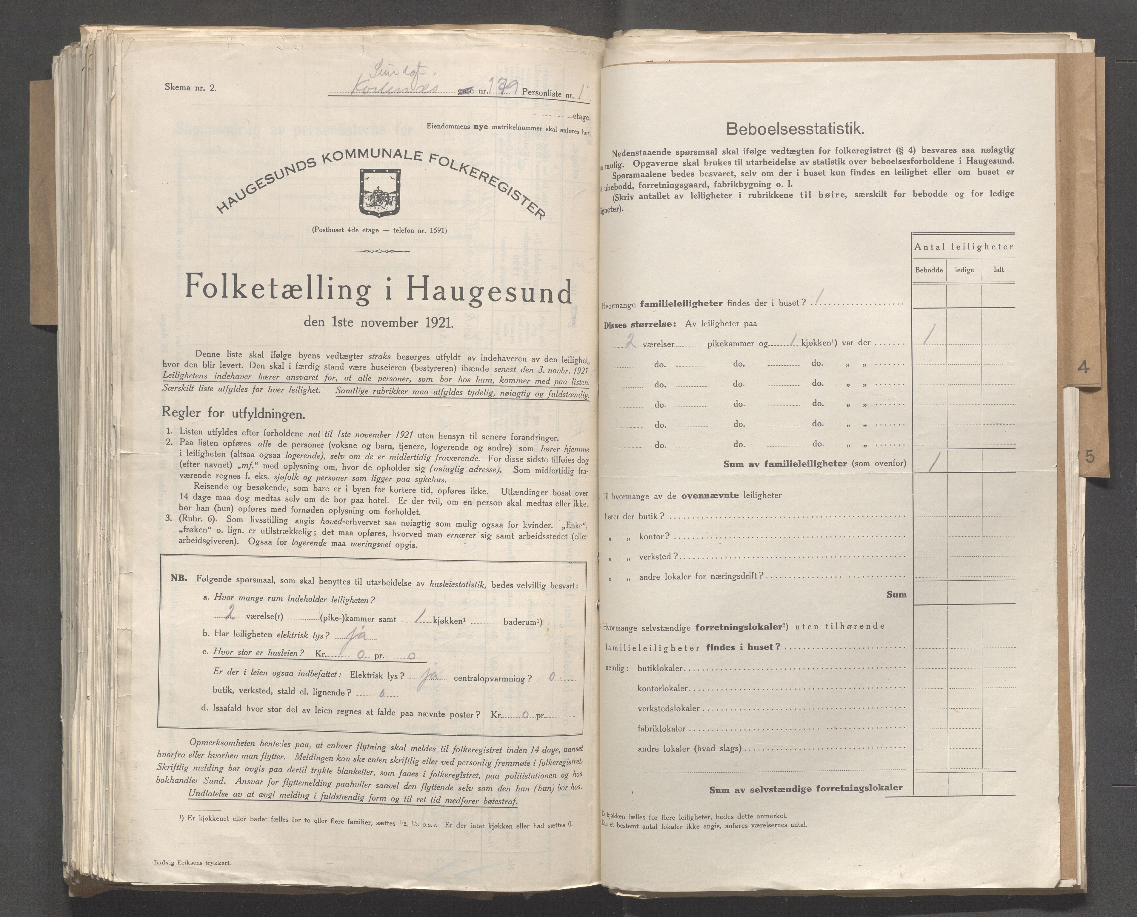 IKAR, Local census 1.11.1921 for Haugesund, 1921, p. 7418