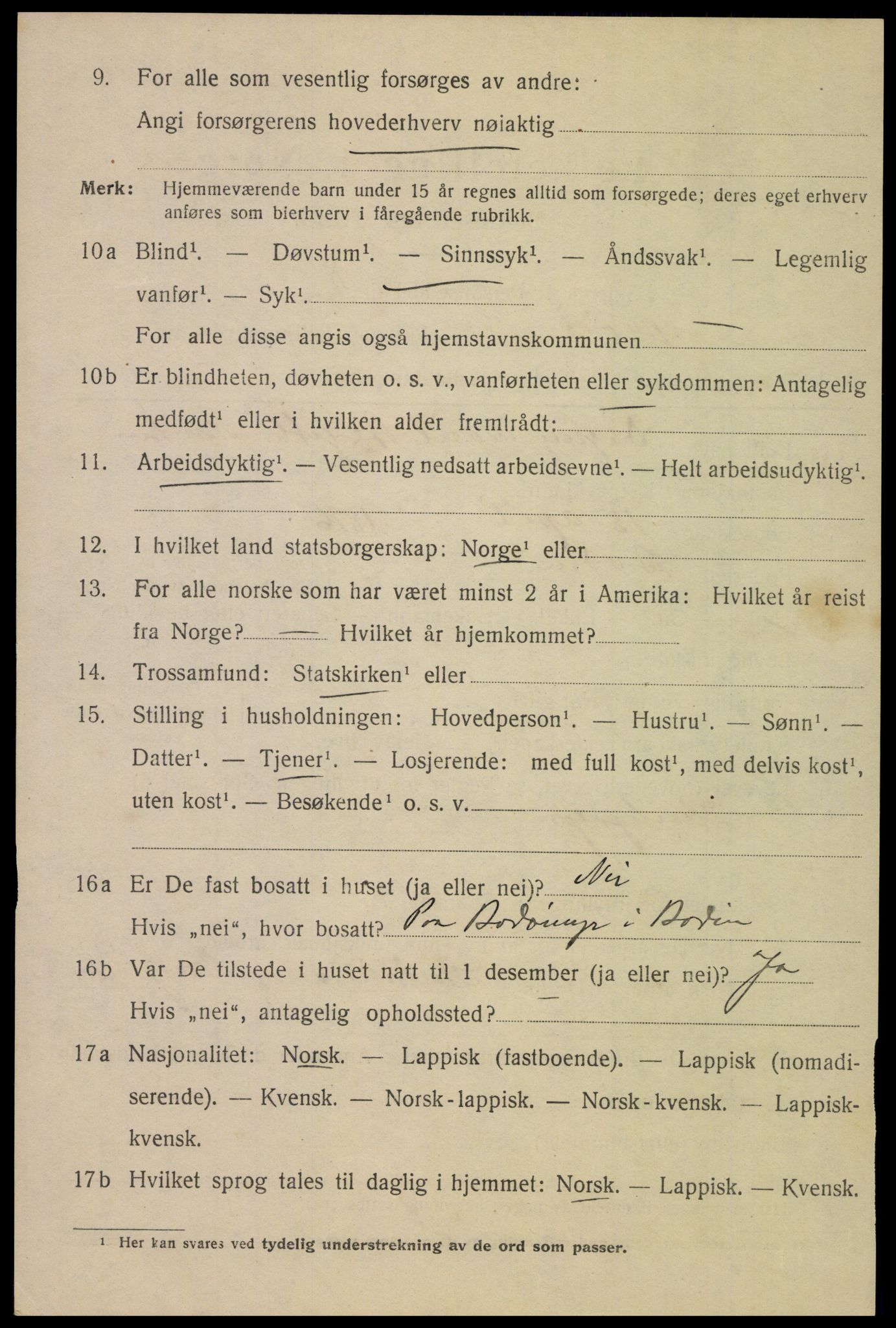 SAT, 1920 census for Bodø, 1920, p. 12812