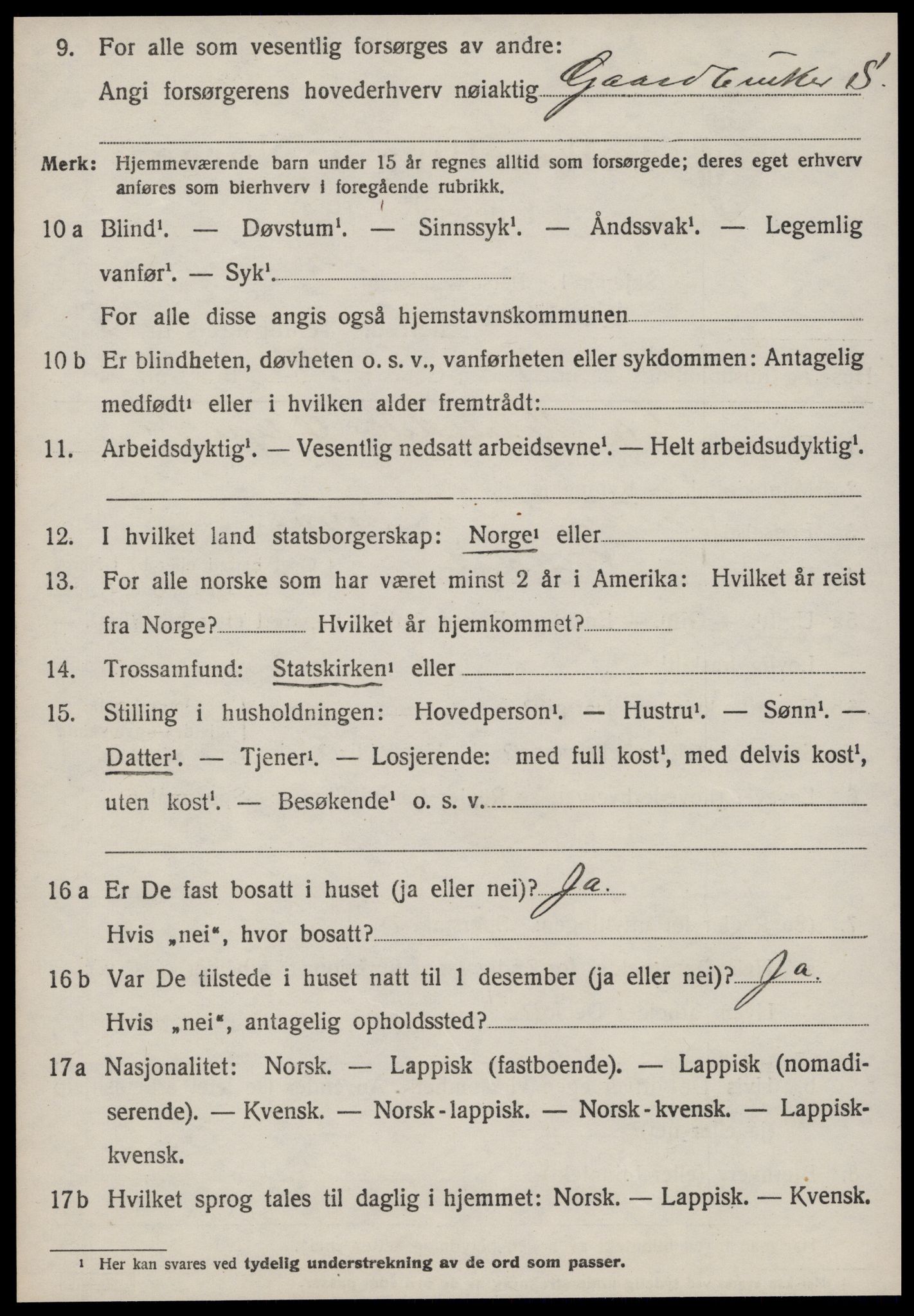 SAT, 1920 census for Orkdal, 1920, p. 4695