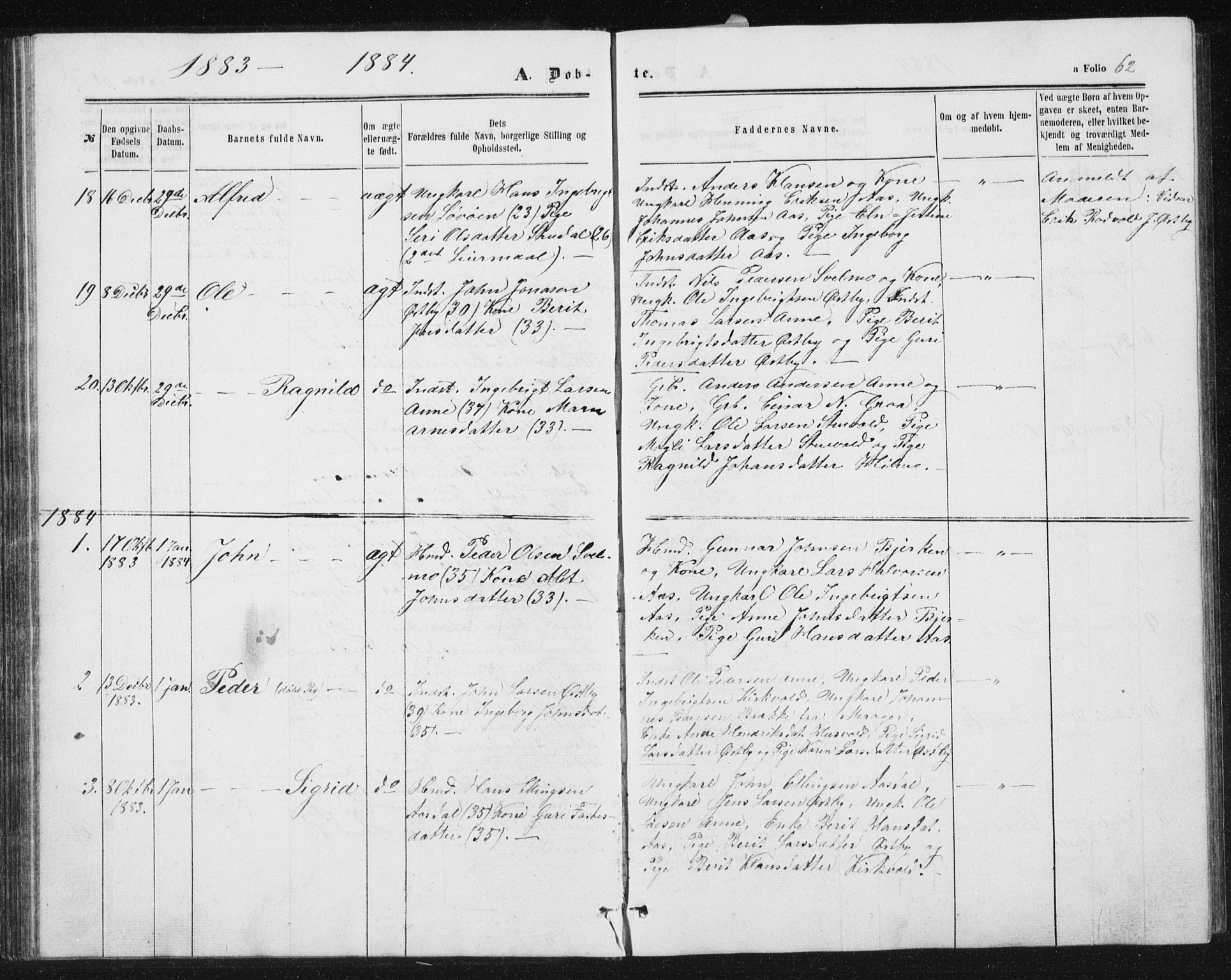 Ministerialprotokoller, klokkerbøker og fødselsregistre - Sør-Trøndelag, SAT/A-1456/698/L1166: Parish register (copy) no. 698C03, 1861-1887, p. 62