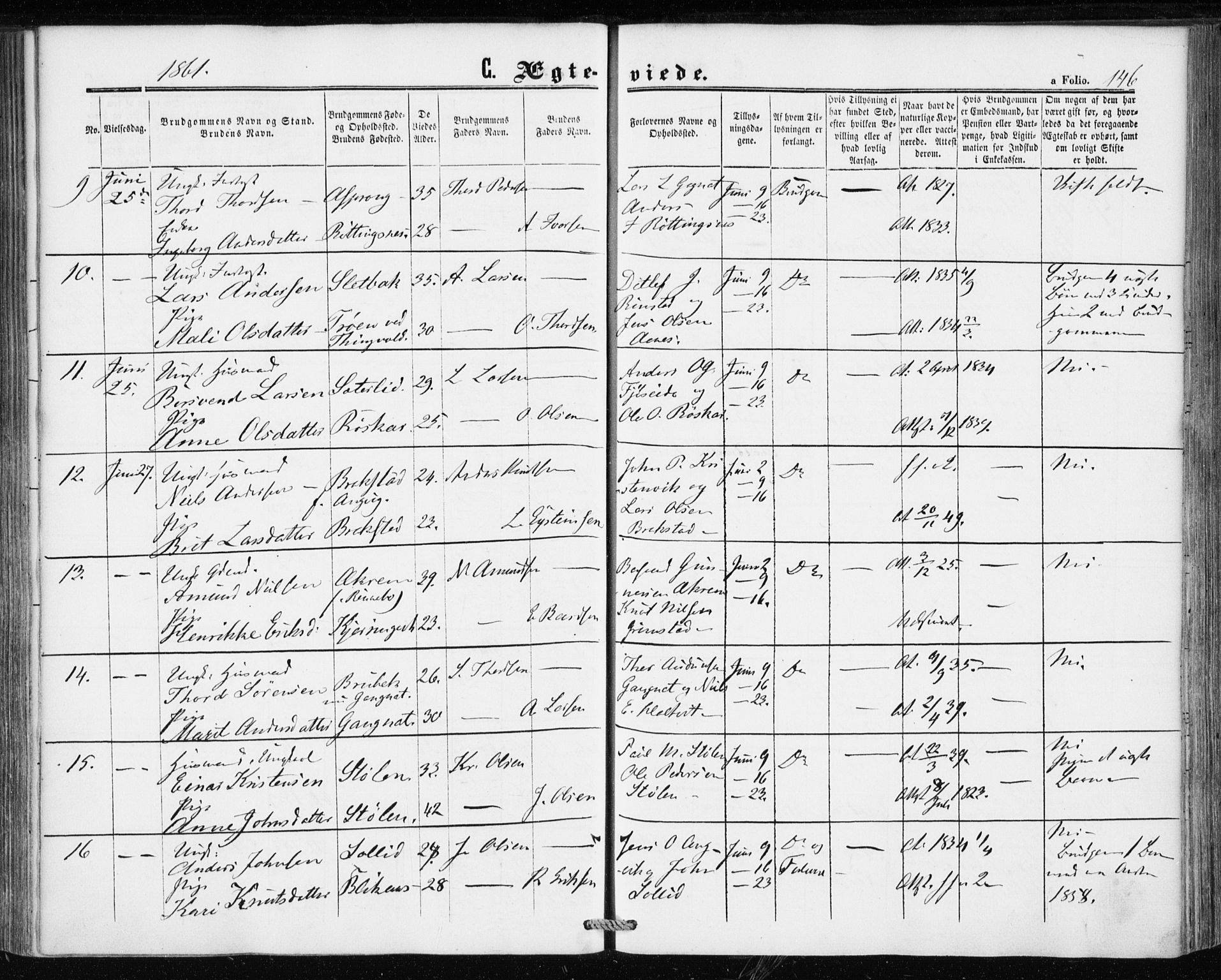 Ministerialprotokoller, klokkerbøker og fødselsregistre - Møre og Romsdal, AV/SAT-A-1454/586/L0985: Parish register (official) no. 586A11, 1857-1866, p. 146