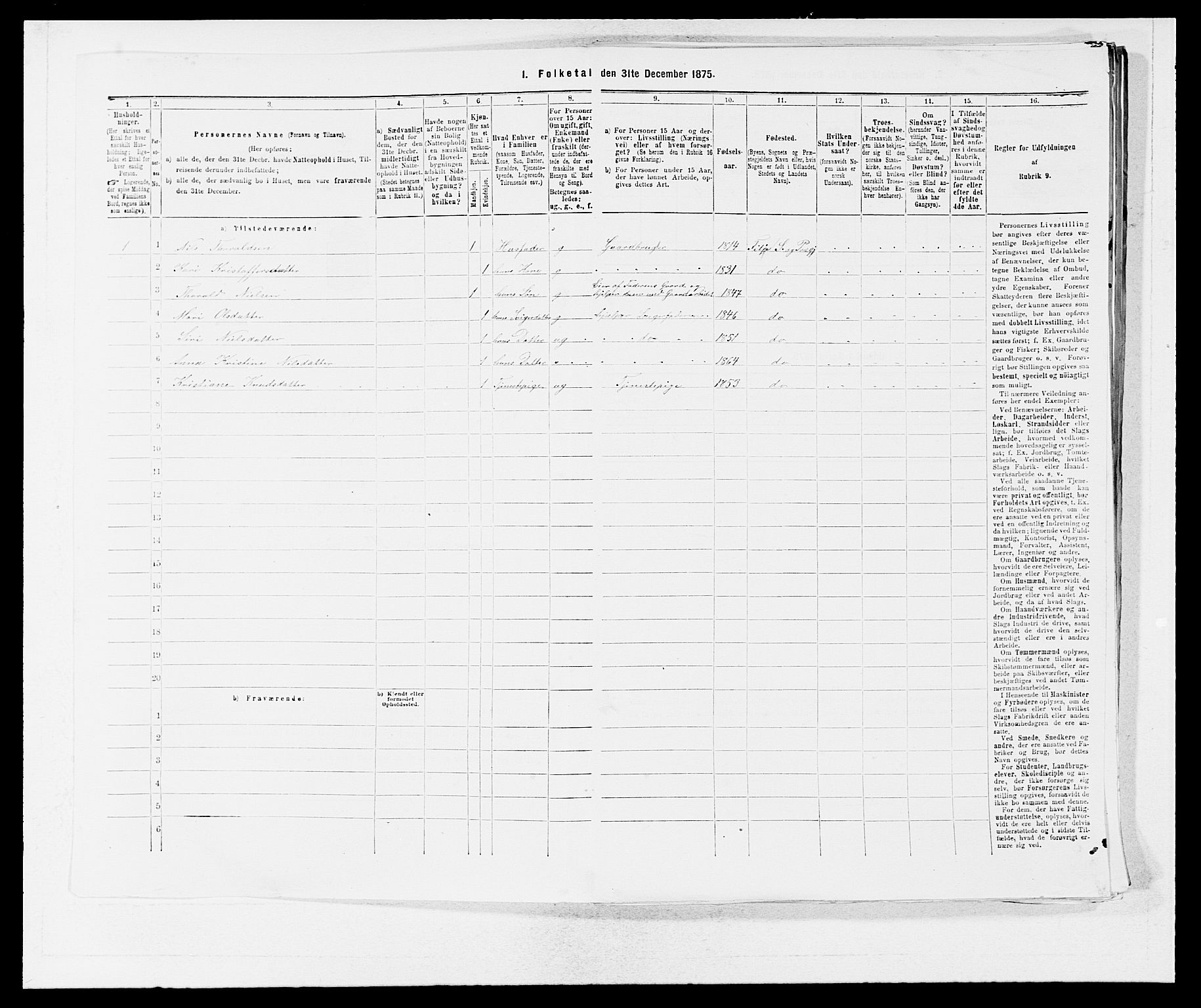 SAB, 1875 census for 1222P Fitjar, 1875, p. 756