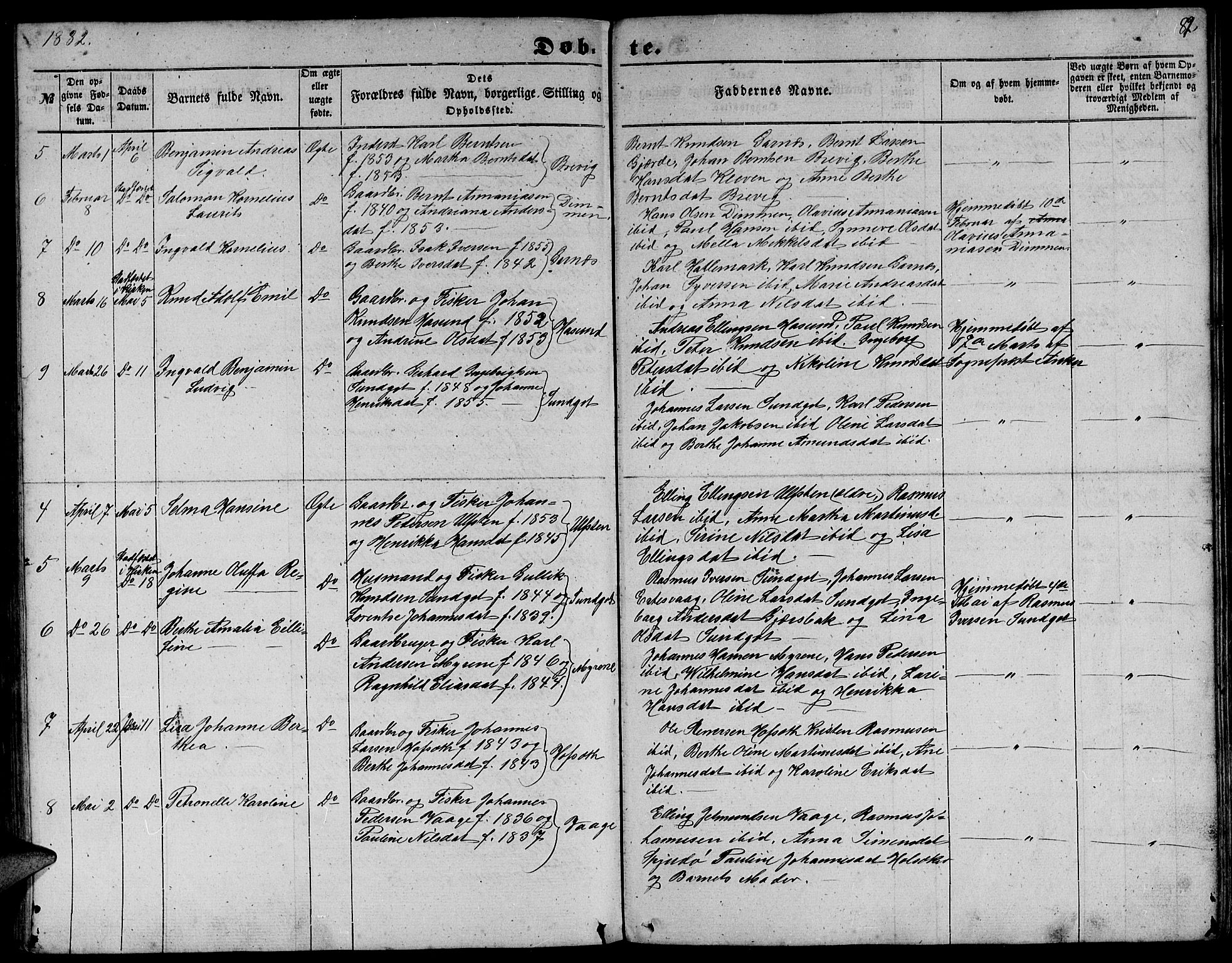 Ministerialprotokoller, klokkerbøker og fødselsregistre - Møre og Romsdal, AV/SAT-A-1454/509/L0111: Parish register (copy) no. 509C01, 1854-1882, p. 82