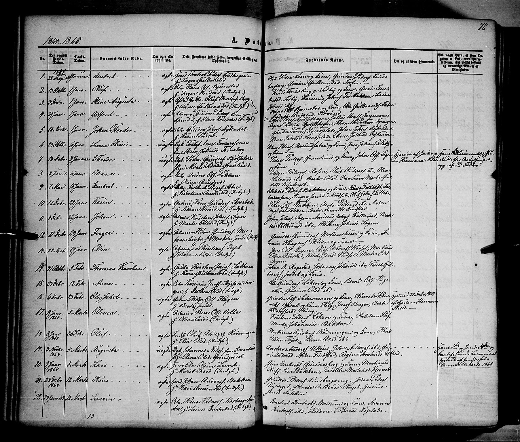 Elverum prestekontor, SAH/PREST-044/H/Ha/Haa/L0010: Parish register (official) no. 10, 1857-1868, p. 78