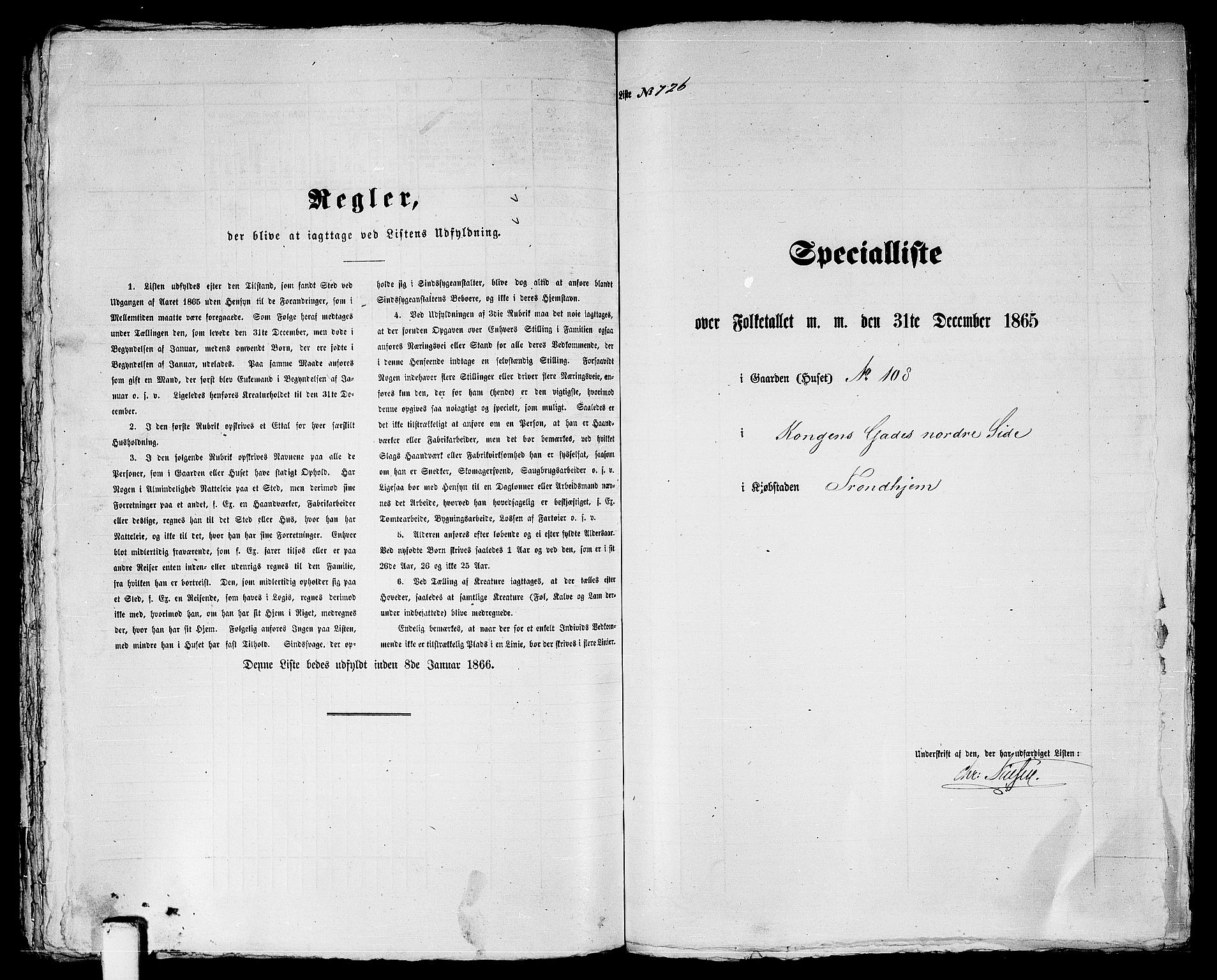 RA, 1865 census for Trondheim, 1865, p. 1501