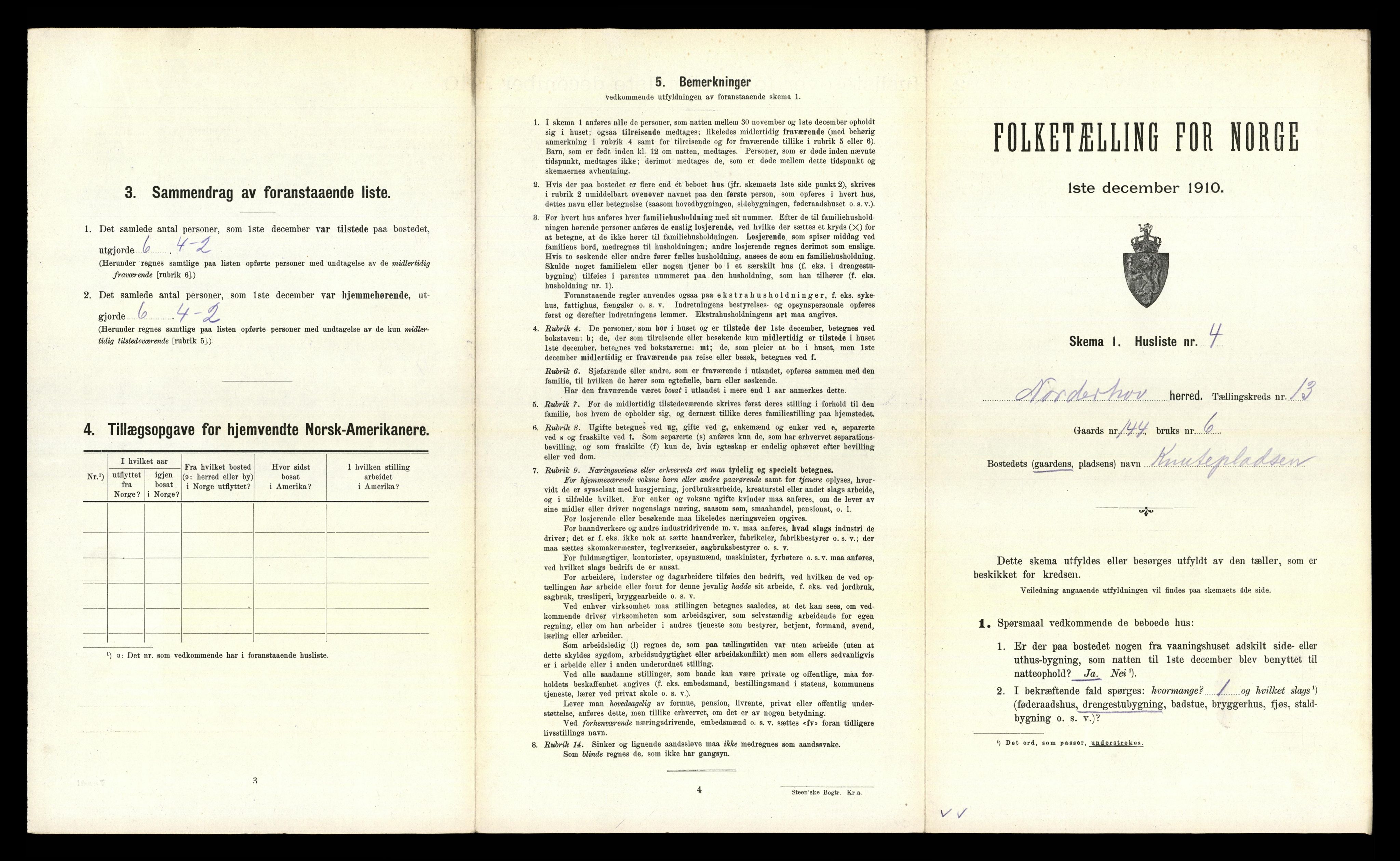 RA, 1910 census for Norderhov, 1910, p. 2998