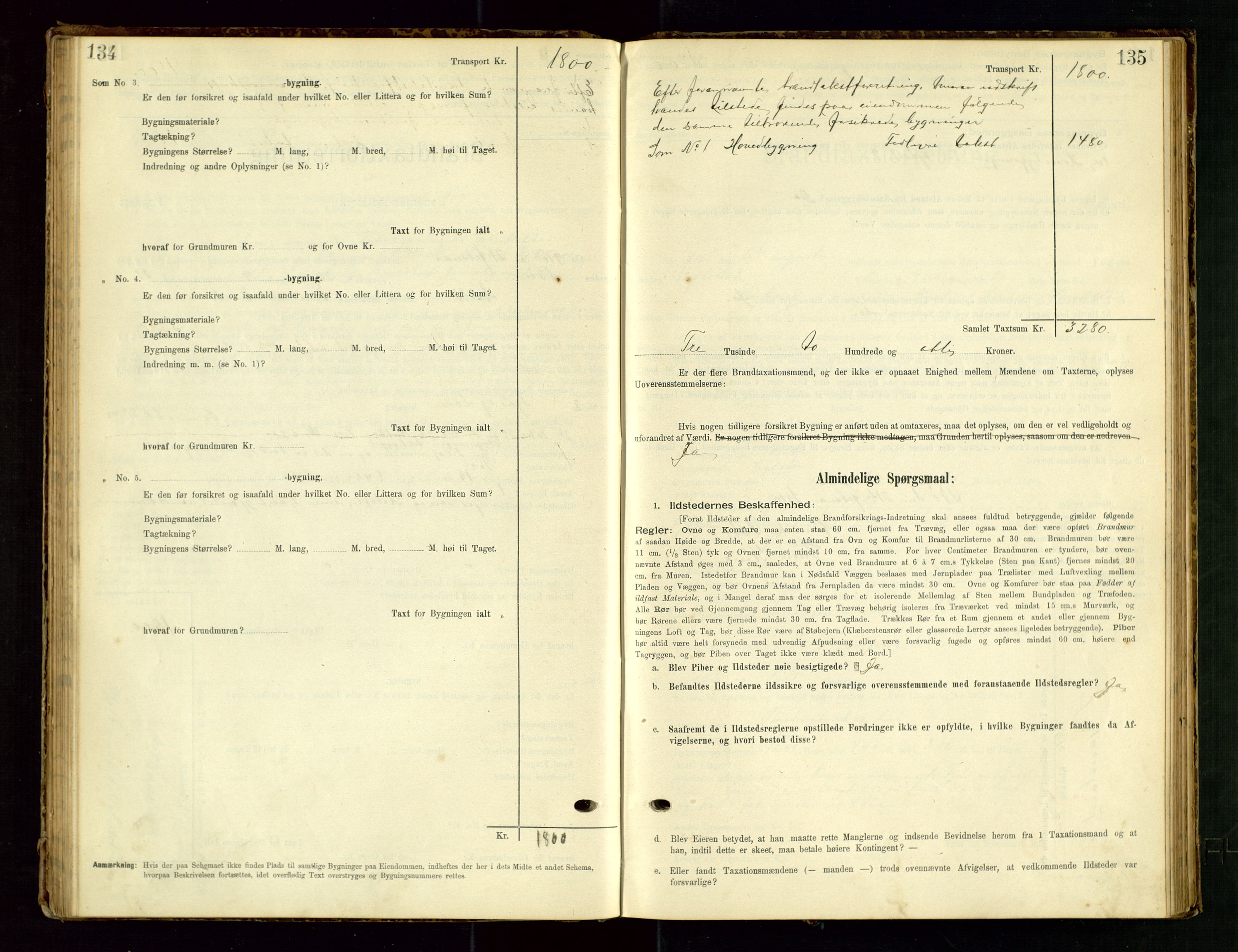 Hå lensmannskontor, AV/SAST-A-100456/Goa/L0003: Takstprotokoll (skjema), 1895-1911, p. 134-135