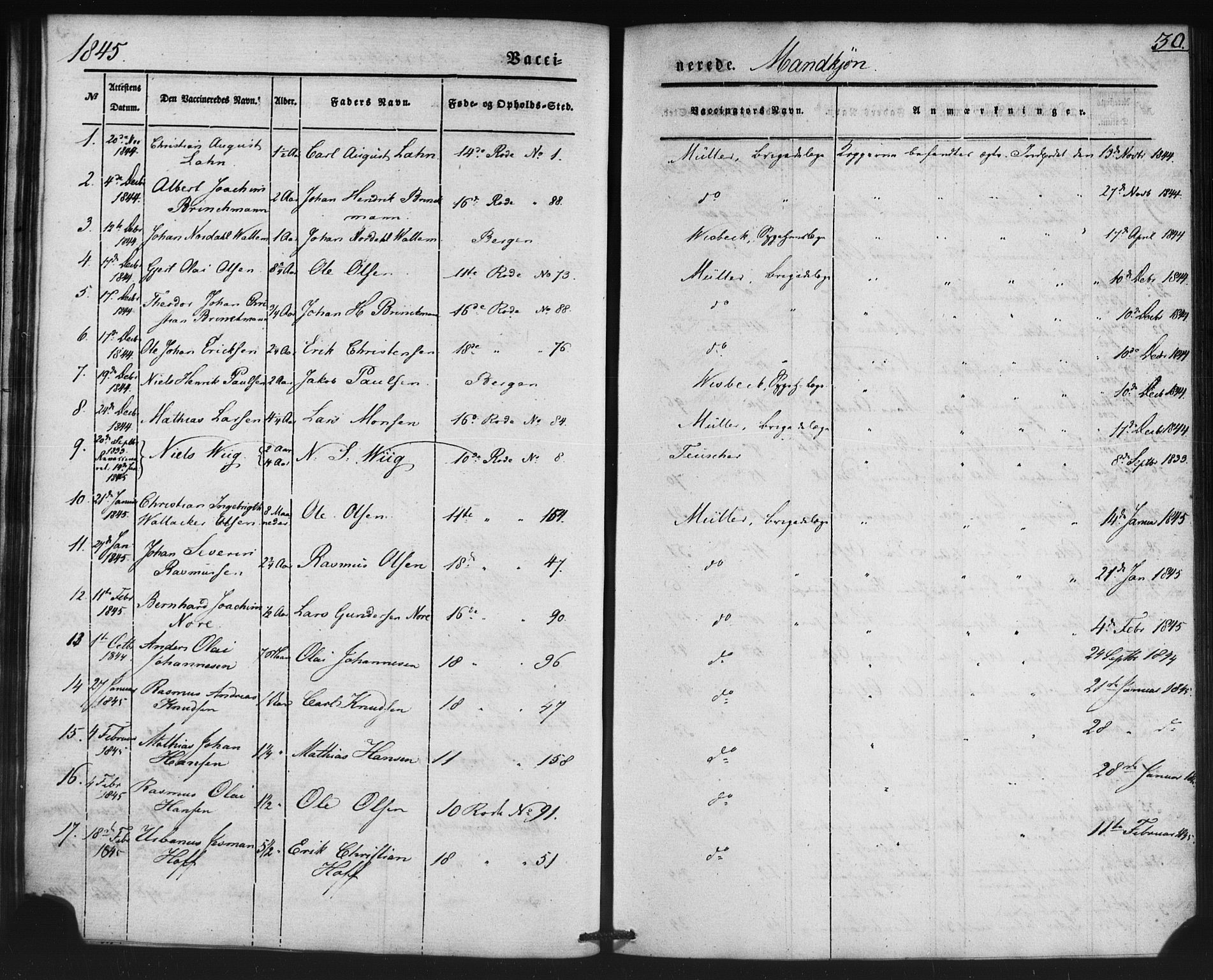 Domkirken sokneprestembete, SAB/A-74801/H/Haa/L0046: Parish register (official) no. F 1, 1841-1852, p. 30