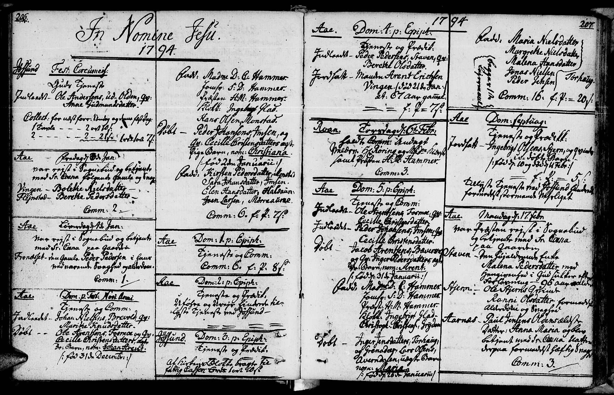 Ministerialprotokoller, klokkerbøker og fødselsregistre - Sør-Trøndelag, SAT/A-1456/655/L0673: Parish register (official) no. 655A02, 1780-1801, p. 206-207