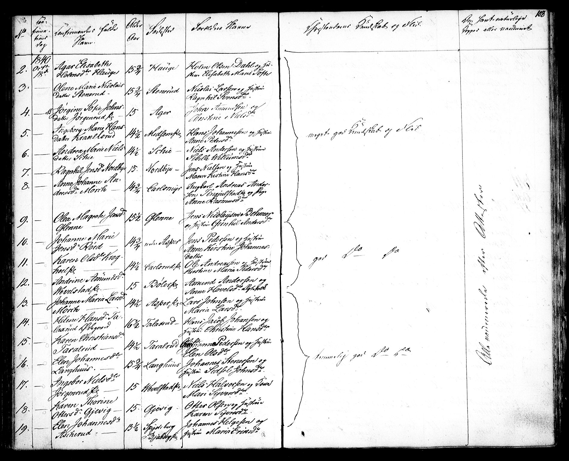 Kråkstad prestekontor Kirkebøker, SAO/A-10125a/F/Fa/L0005: Parish register (official) no. I 5, 1837-1847, p. 108