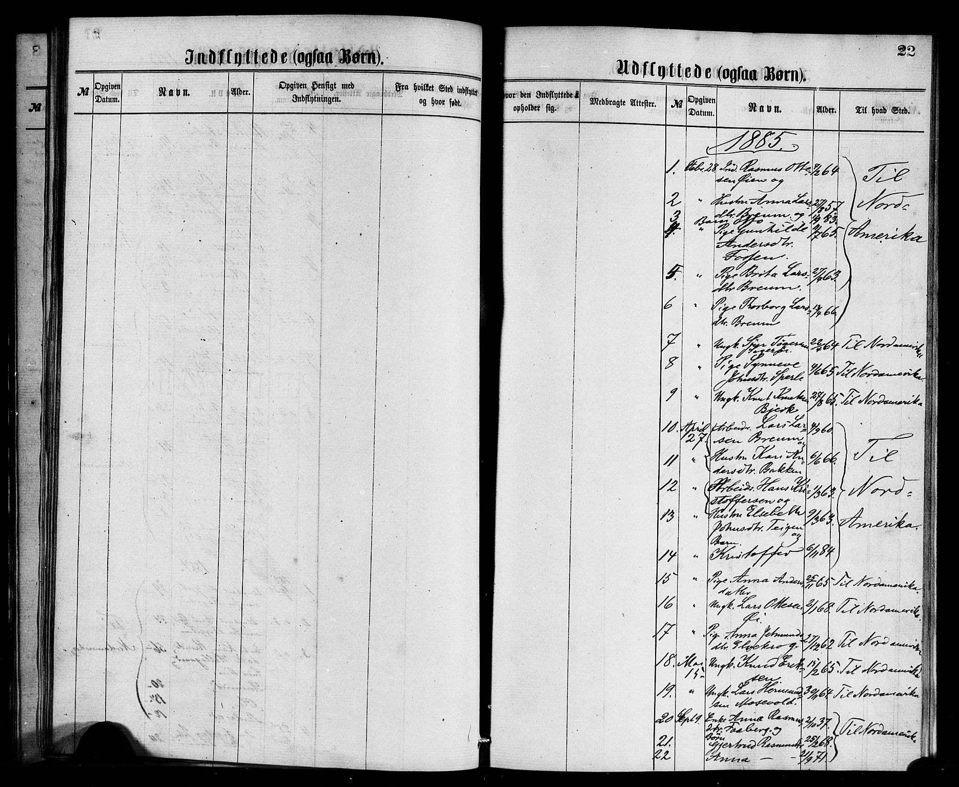 Jostedal sokneprestembete, AV/SAB-A-80601/H/Haa/Haaa/L0010: Parish register (official) no. A 10, 1864-1886, p. 22