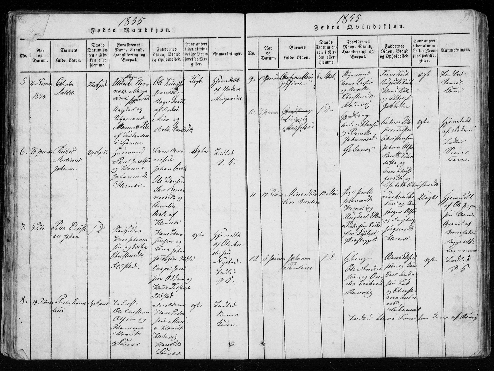 Ministerialprotokoller, klokkerbøker og fødselsregistre - Nordland, AV/SAT-A-1459/801/L0026: Parish register (copy) no. 801C01, 1820-1855, p. 178-179