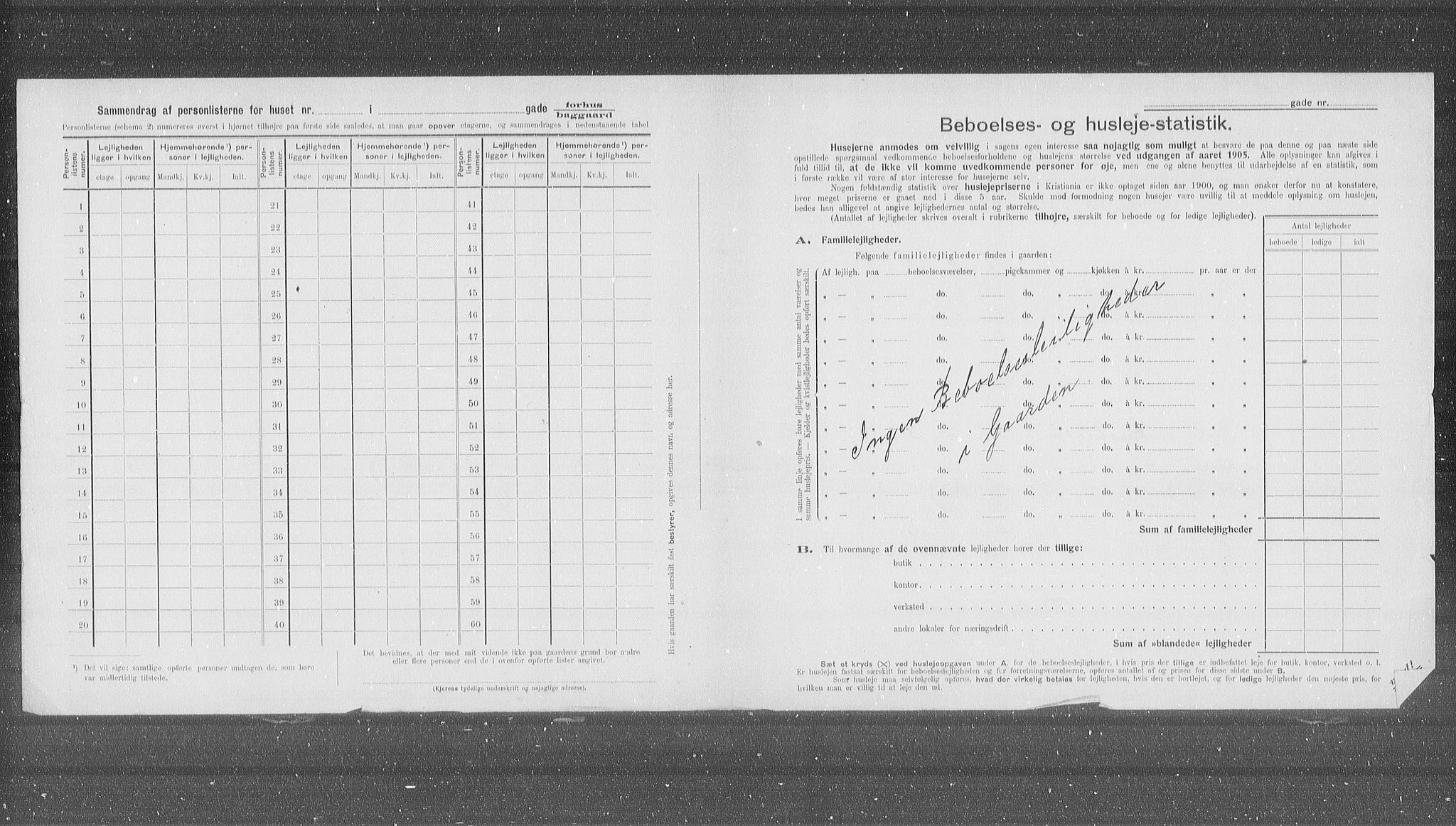 OBA, Municipal Census 1905 for Kristiania, 1905, p. 52196