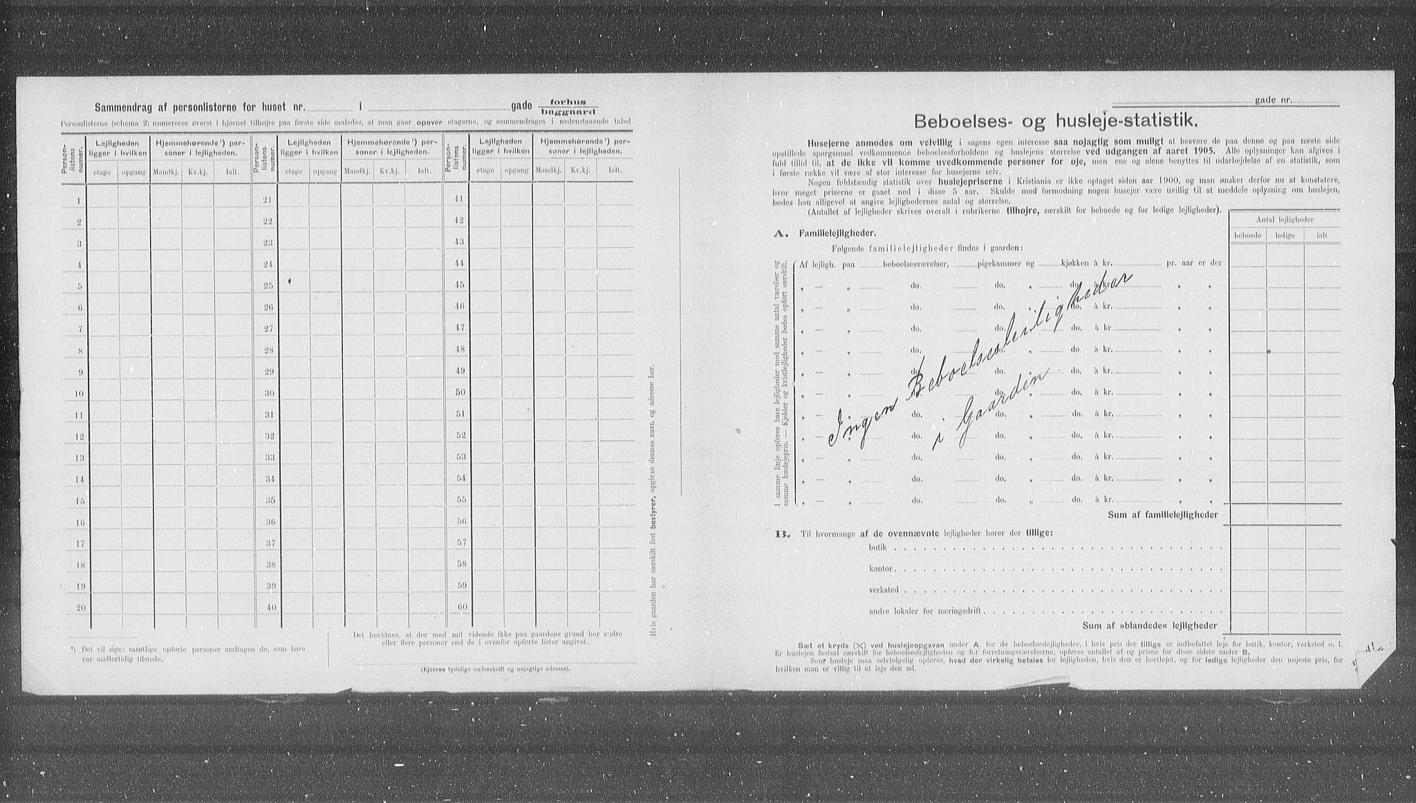 OBA, Municipal Census 1905 for Kristiania, 1905, p. 52196