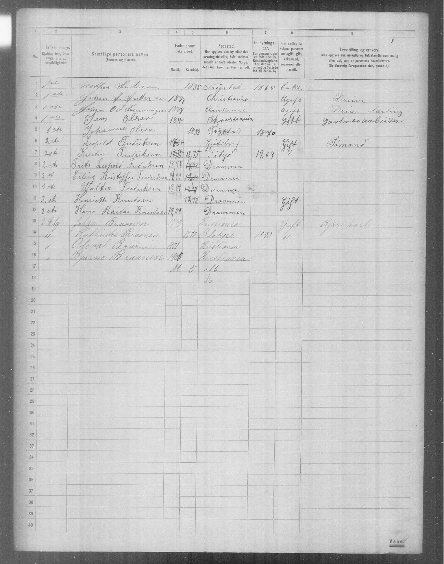 OBA, Municipal Census 1904 for Kristiania, 1904, p. 23706