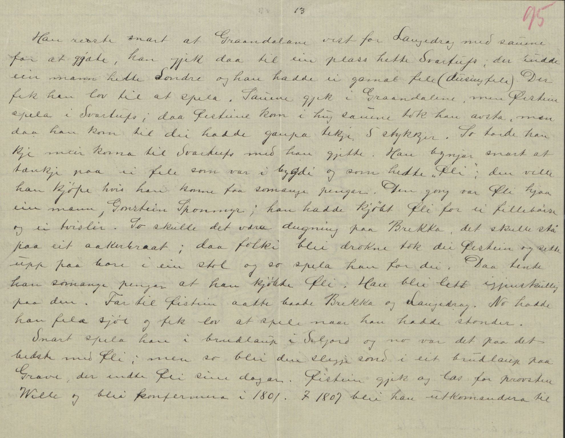 Rikard Berge, TEMU/TGM-A-1003/F/L0004/0053: 101-159 / 157 Manuskript, notatar, brev o.a. Nokre leiker, manuskript, 1906-1908, p. 94-95