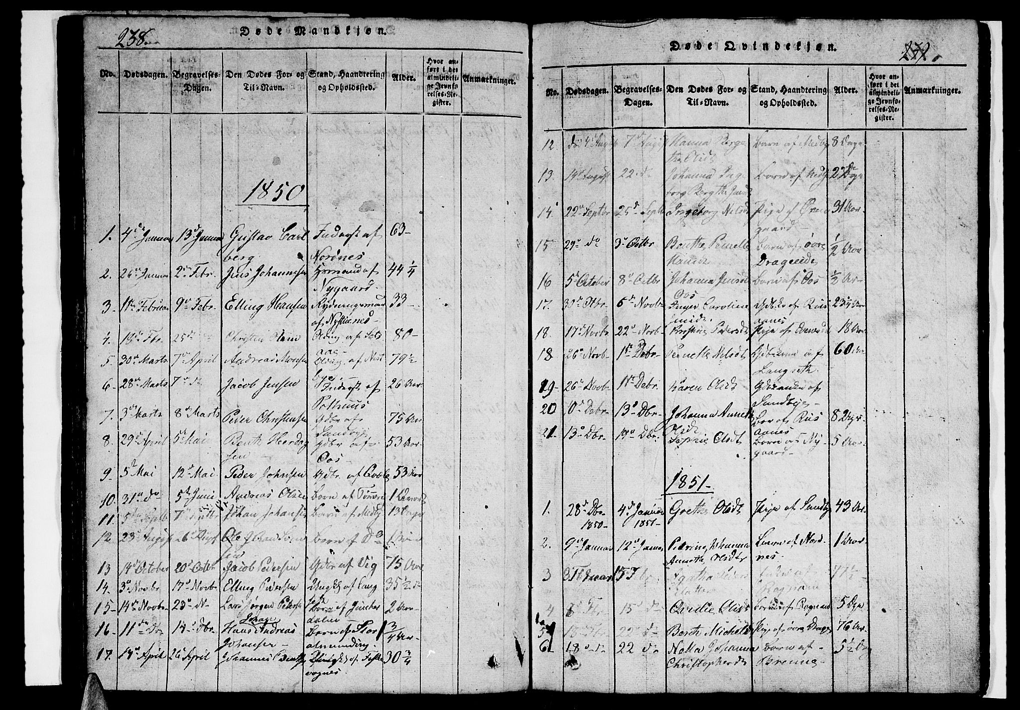 Ministerialprotokoller, klokkerbøker og fødselsregistre - Nordland, SAT/A-1459/847/L0676: Parish register (copy) no. 847C04, 1821-1853, p. 238-239