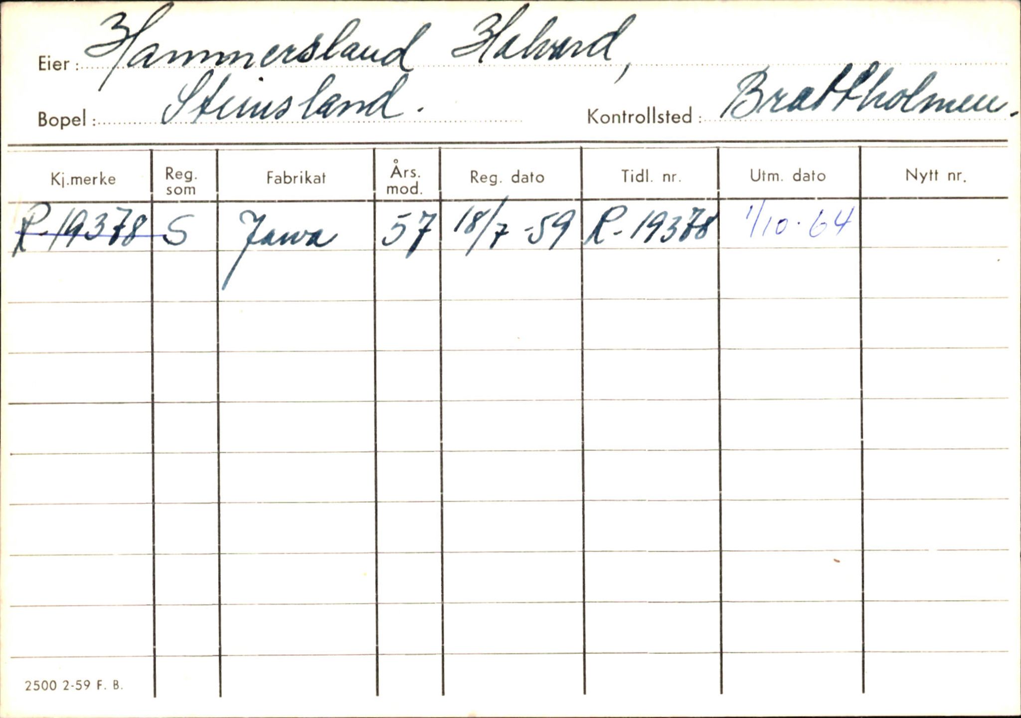 Statens vegvesen, Hordaland vegkontor, AV/SAB-A-5201/2/Ha/L0018: R-eierkort H, 1920-1971, p. 508