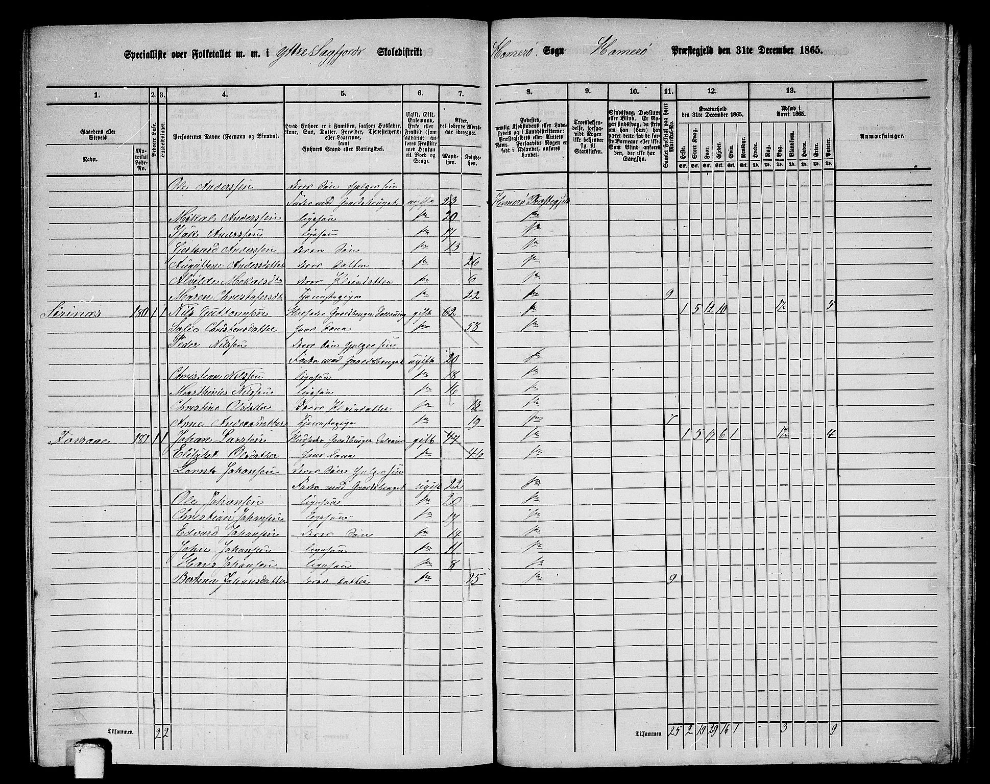 RA, 1865 census for Hamarøy, 1865, p. 77