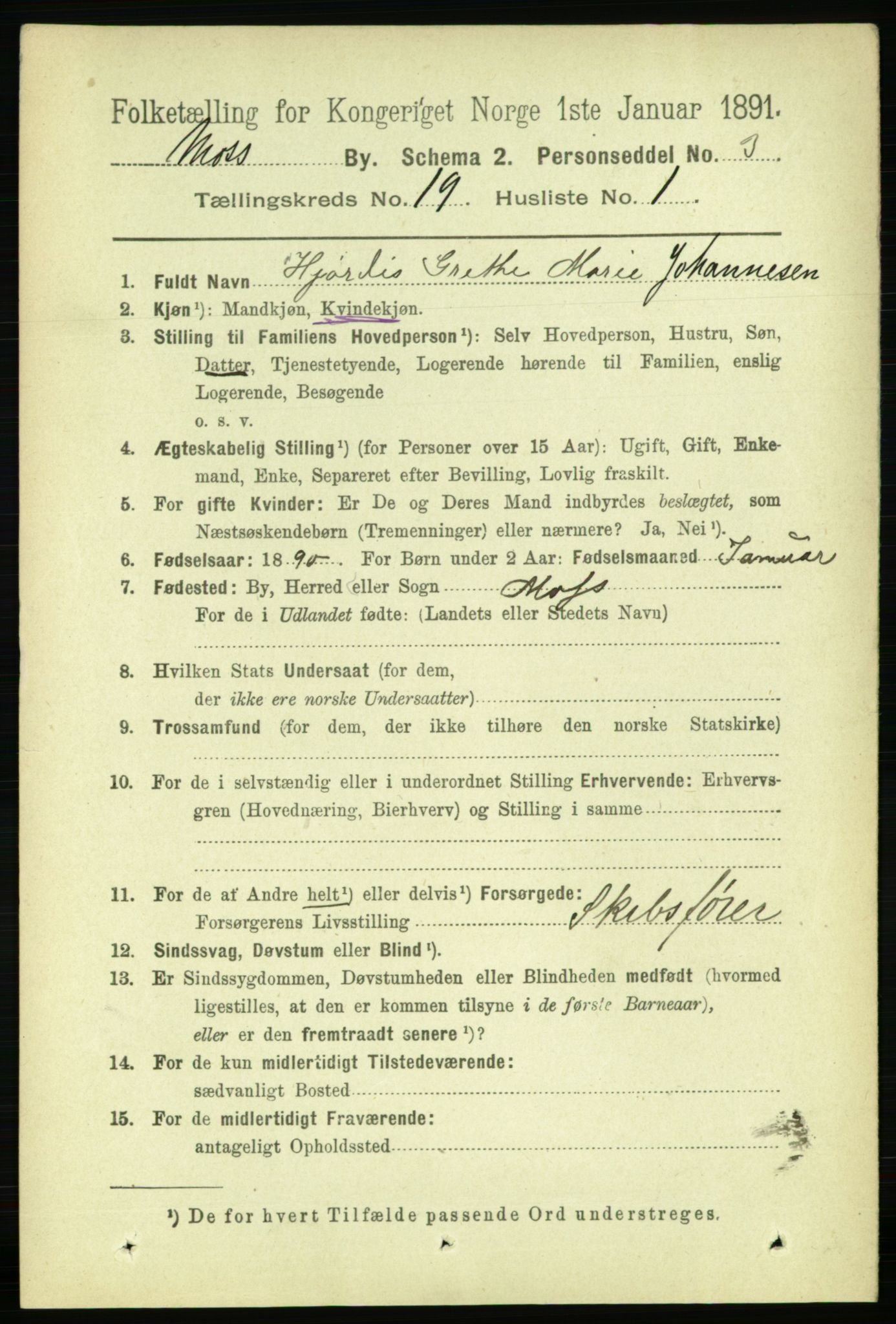 RA, 1891 census for 0104 Moss, 1891, p. 8573