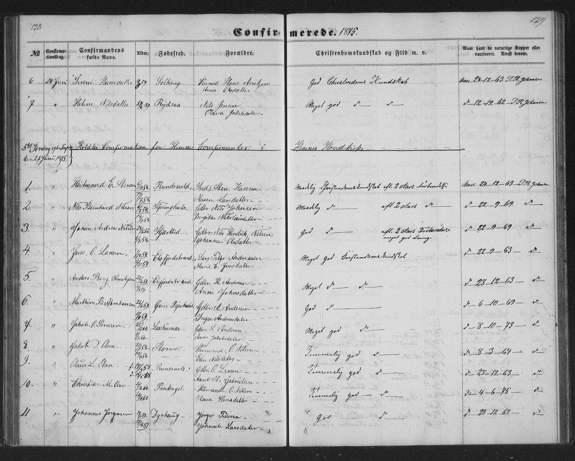 Ministerialprotokoller, klokkerbøker og fødselsregistre - Nordland, AV/SAT-A-1459/825/L0366: Parish register (copy) no. 825C03, 1858-1884, p. 138-139