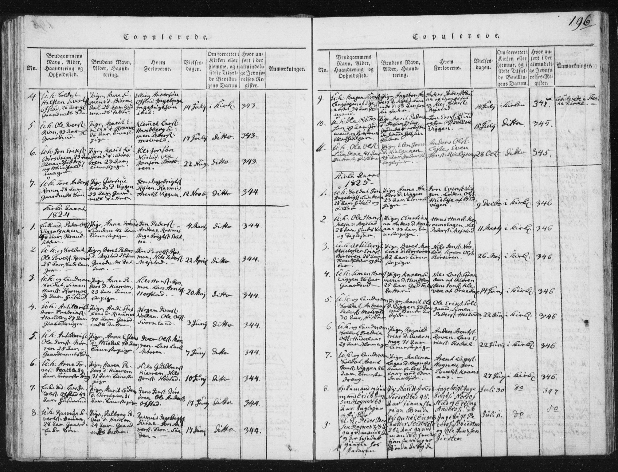 Ministerialprotokoller, klokkerbøker og fødselsregistre - Sør-Trøndelag, SAT/A-1456/665/L0770: Parish register (official) no. 665A05, 1817-1829, p. 196