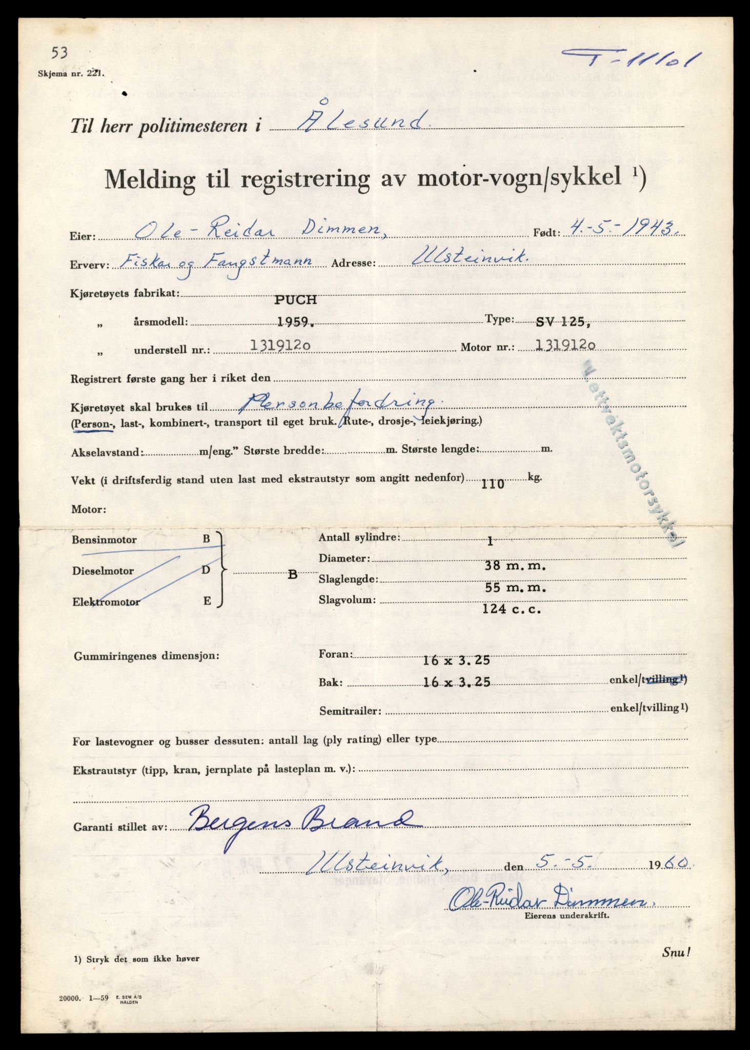 Møre og Romsdal vegkontor - Ålesund trafikkstasjon, AV/SAT-A-4099/F/Fe/L0026: Registreringskort for kjøretøy T 11046 - T 11160, 1927-1998, p. 1619