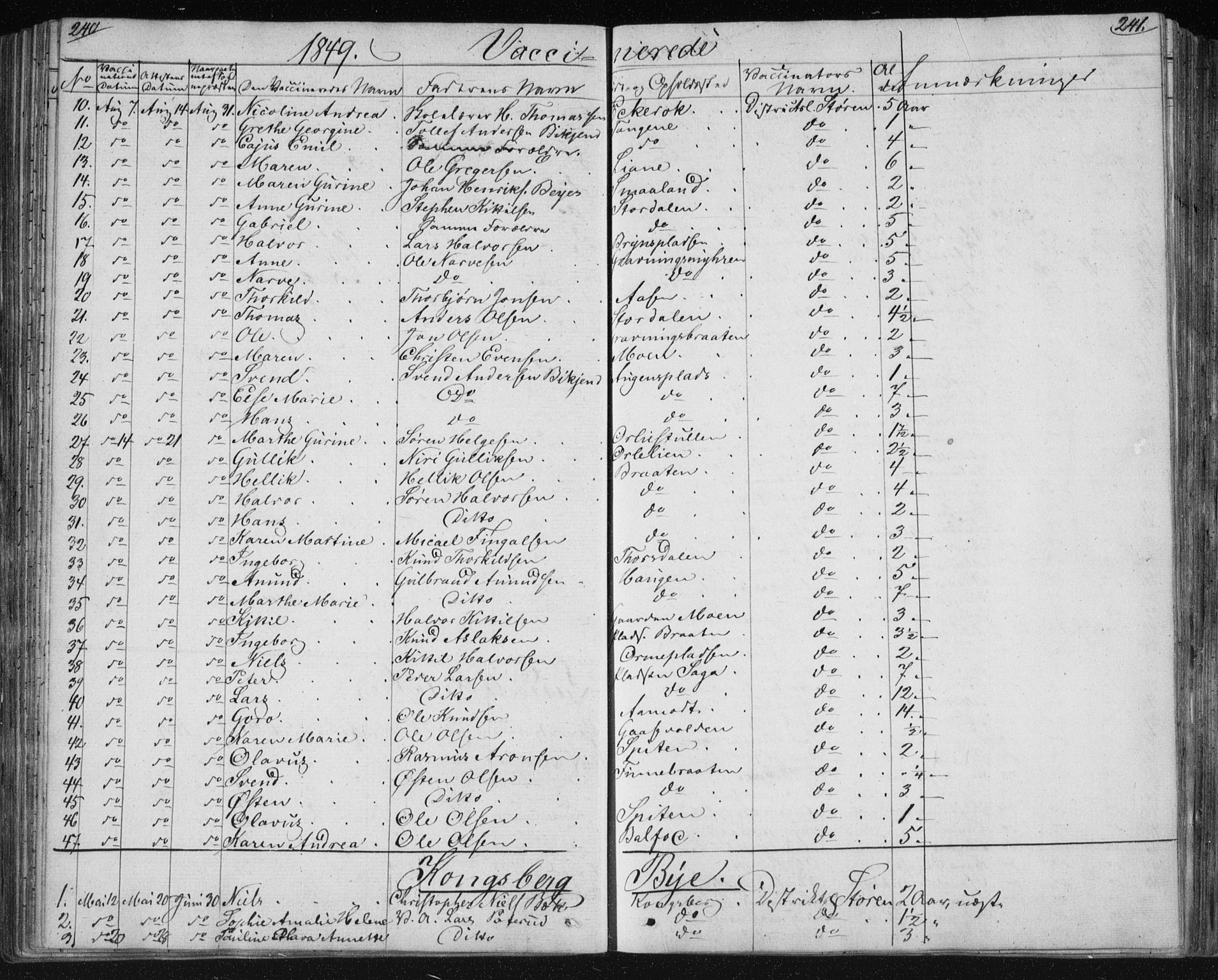 Kongsberg kirkebøker, AV/SAKO-A-22/F/Fa/L0009: Parish register (official) no. I 9, 1839-1858, p. 240-241