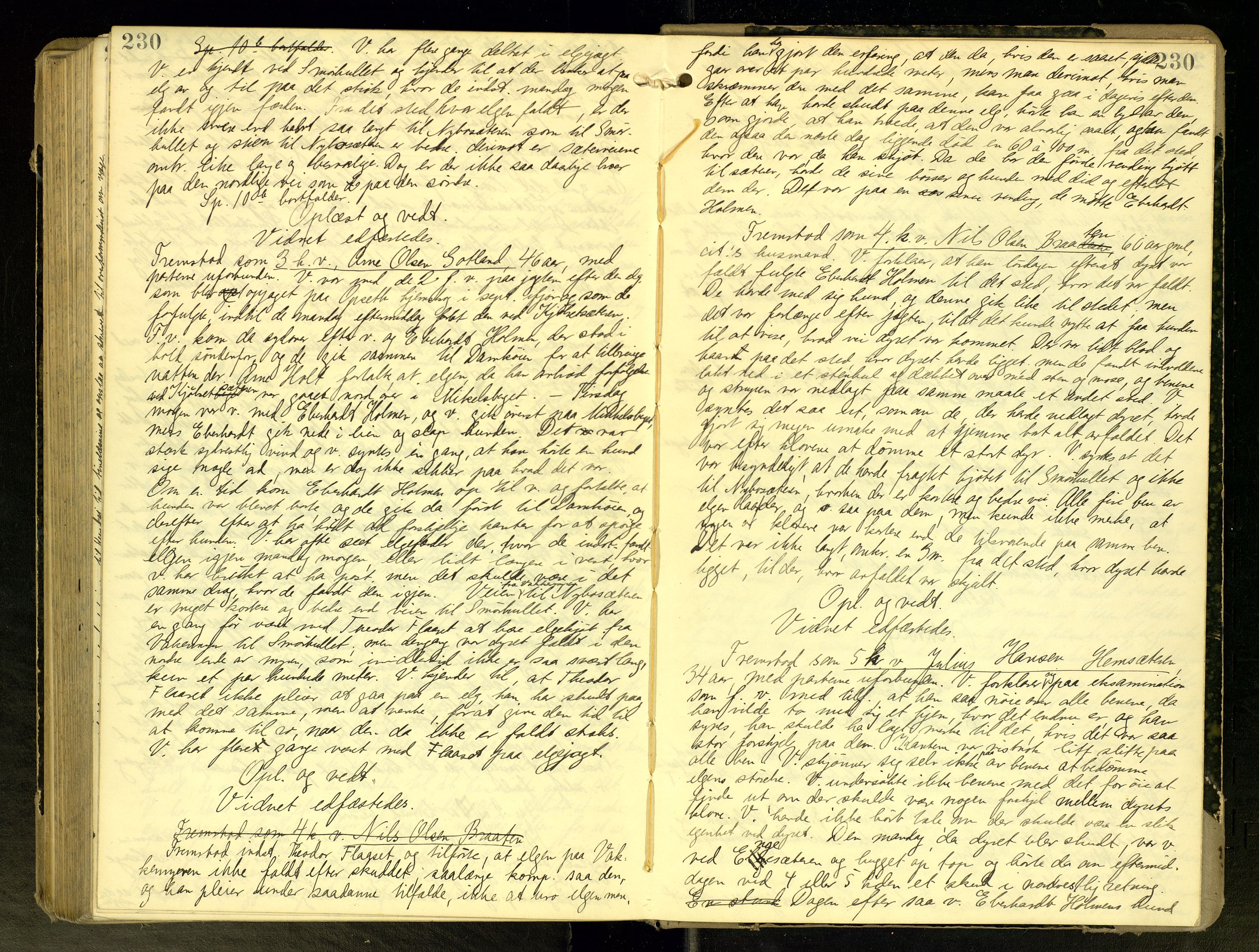 Solør tingrett, AV/SAH-TING-008/G/Gc/Gca/L0032: Ekstrarettsprotokoll, 1904-1916, p. 230