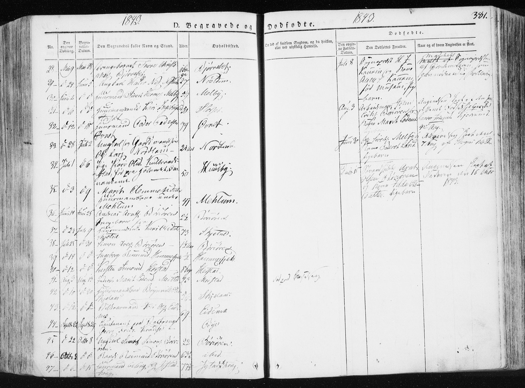 Ministerialprotokoller, klokkerbøker og fødselsregistre - Sør-Trøndelag, SAT/A-1456/665/L0771: Parish register (official) no. 665A06, 1830-1856, p. 381
