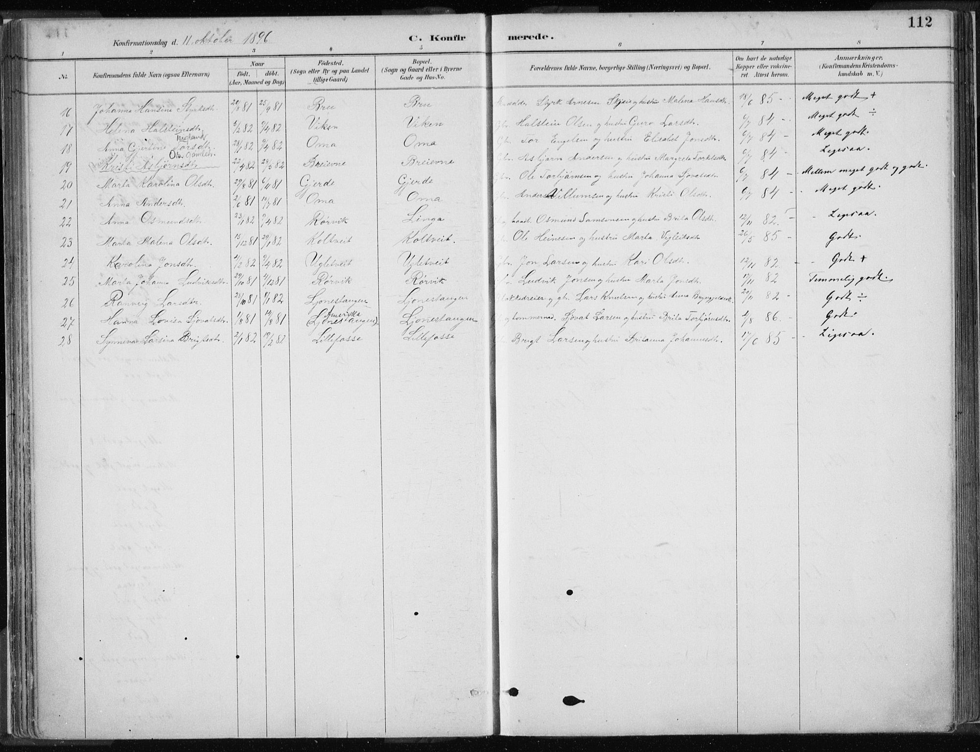 Strandebarm sokneprestembete, AV/SAB-A-78401/H/Haa: Parish register (official) no. B  1, 1886-1908, p. 112