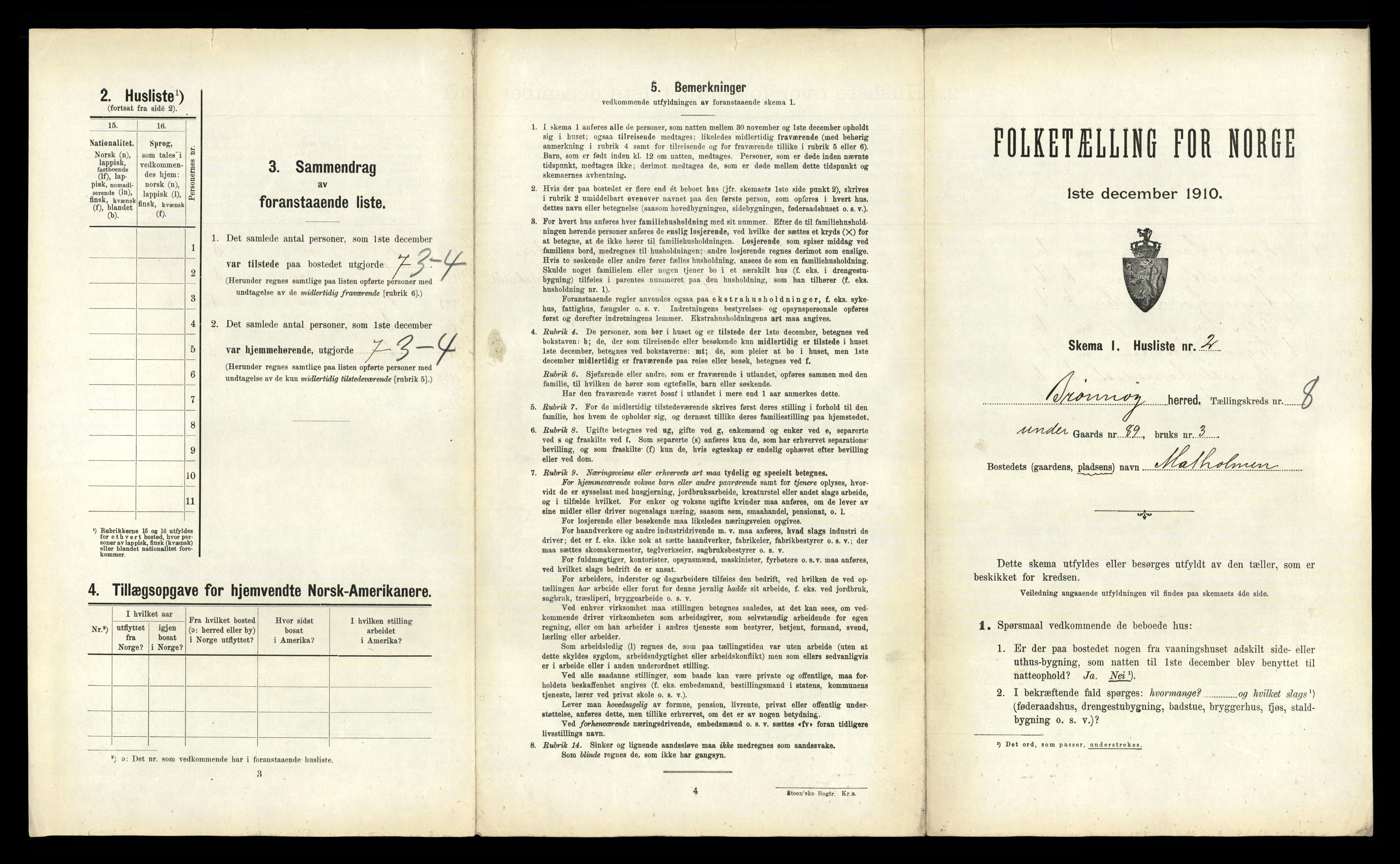 RA, 1910 census for Brønnøy, 1910, p. 781