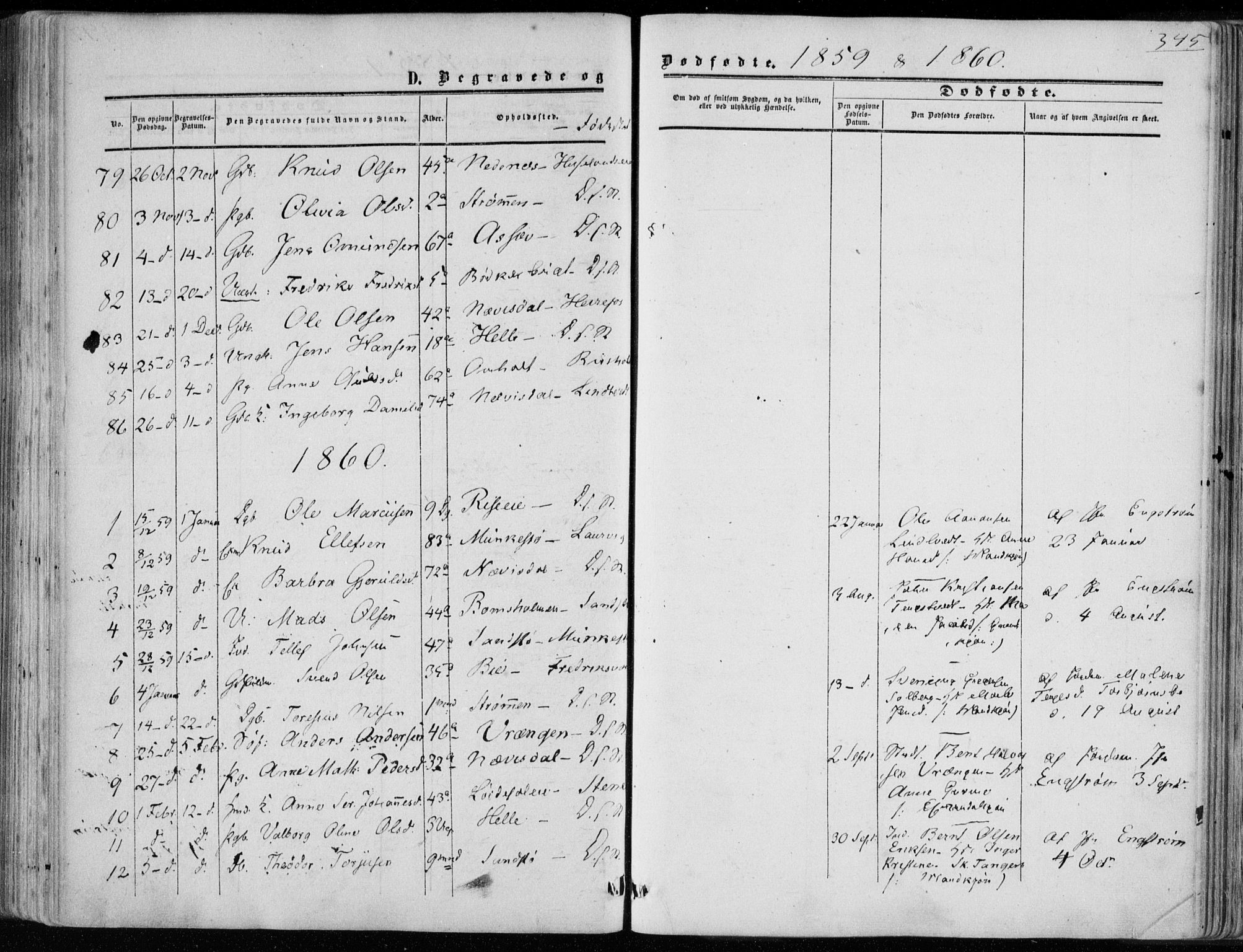 Øyestad sokneprestkontor, AV/SAK-1111-0049/F/Fa/L0015: Parish register (official) no. A 15, 1857-1873, p. 345